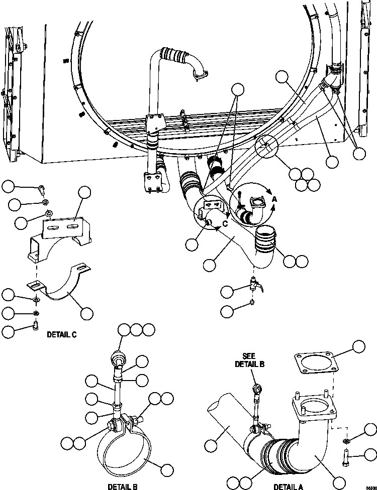 Dump Trucks Komatsu / AFE69-B 730E-8 S/N A40004 - A40008  KOLOMELA(AFE69-B) / RADIATOR PIPING    2/3(076 : 56339)