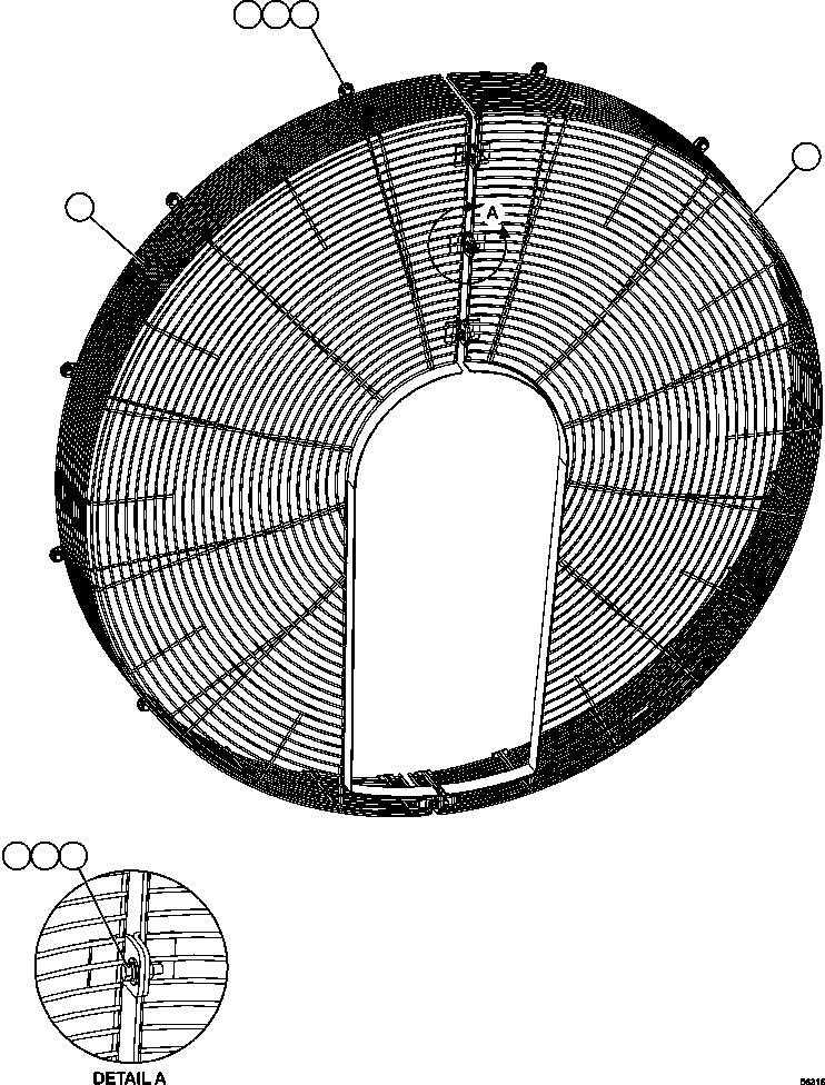Dump Trucks Komatsu / AFE69-B 730E-8 S/N A40004 - A40008  KOLOMELA(AFE69-B) / FAN GUARD INSTALLATION(080 : 56316)