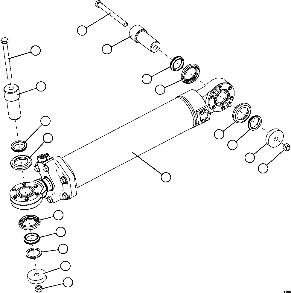 Dump Trucks Komatsu / AFE69-B 730E-8 S/N A40004 - A40008  KOLOMELA(AFE69-B) / STEERING CYLINDER INSTALLATION(146 : 56195)