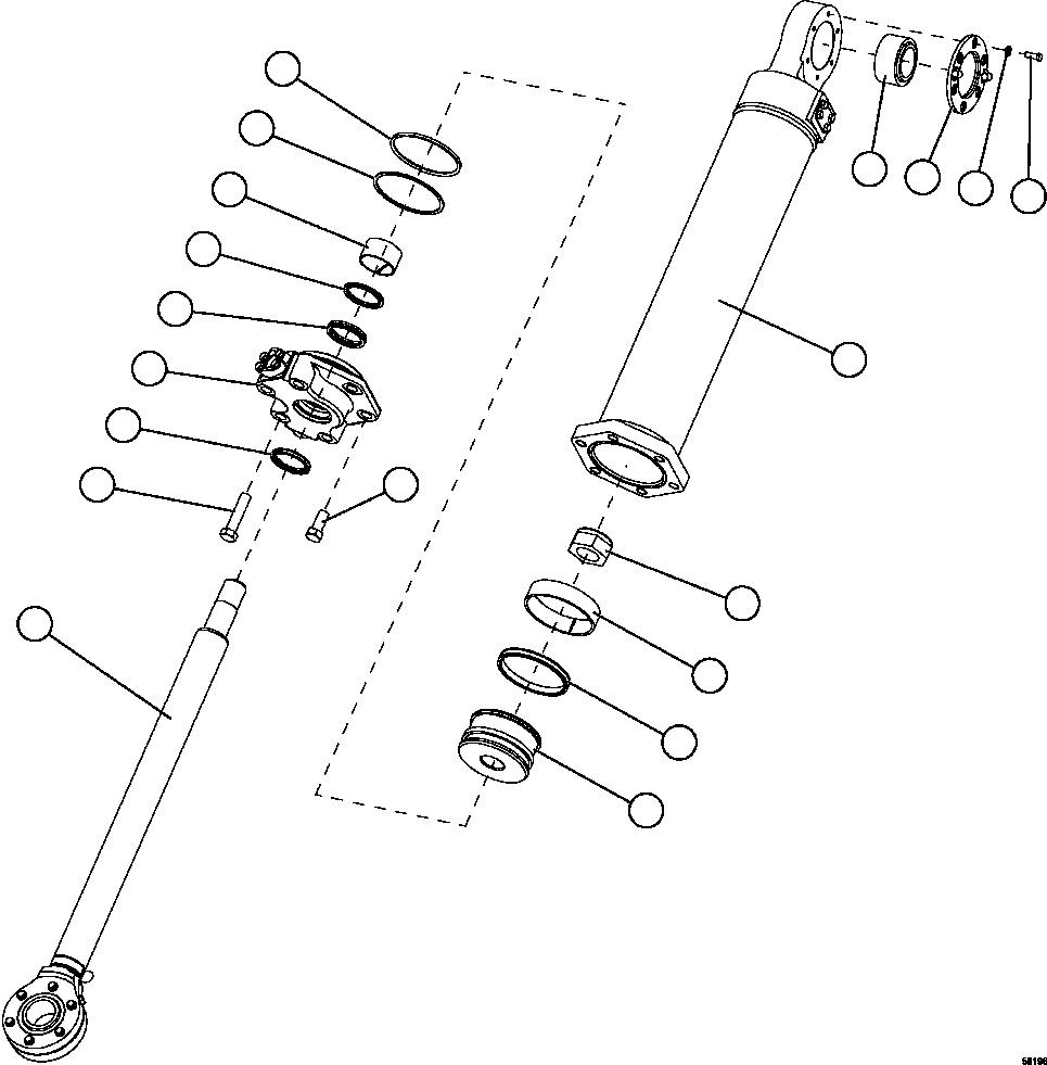 Dump Trucks Komatsu / AFE69-B 730E-8 S/N A40004 - A40008  KOLOMELA(AFE69-B) / STEERING CYLINDER AND BEARINGS(576 : 56196)