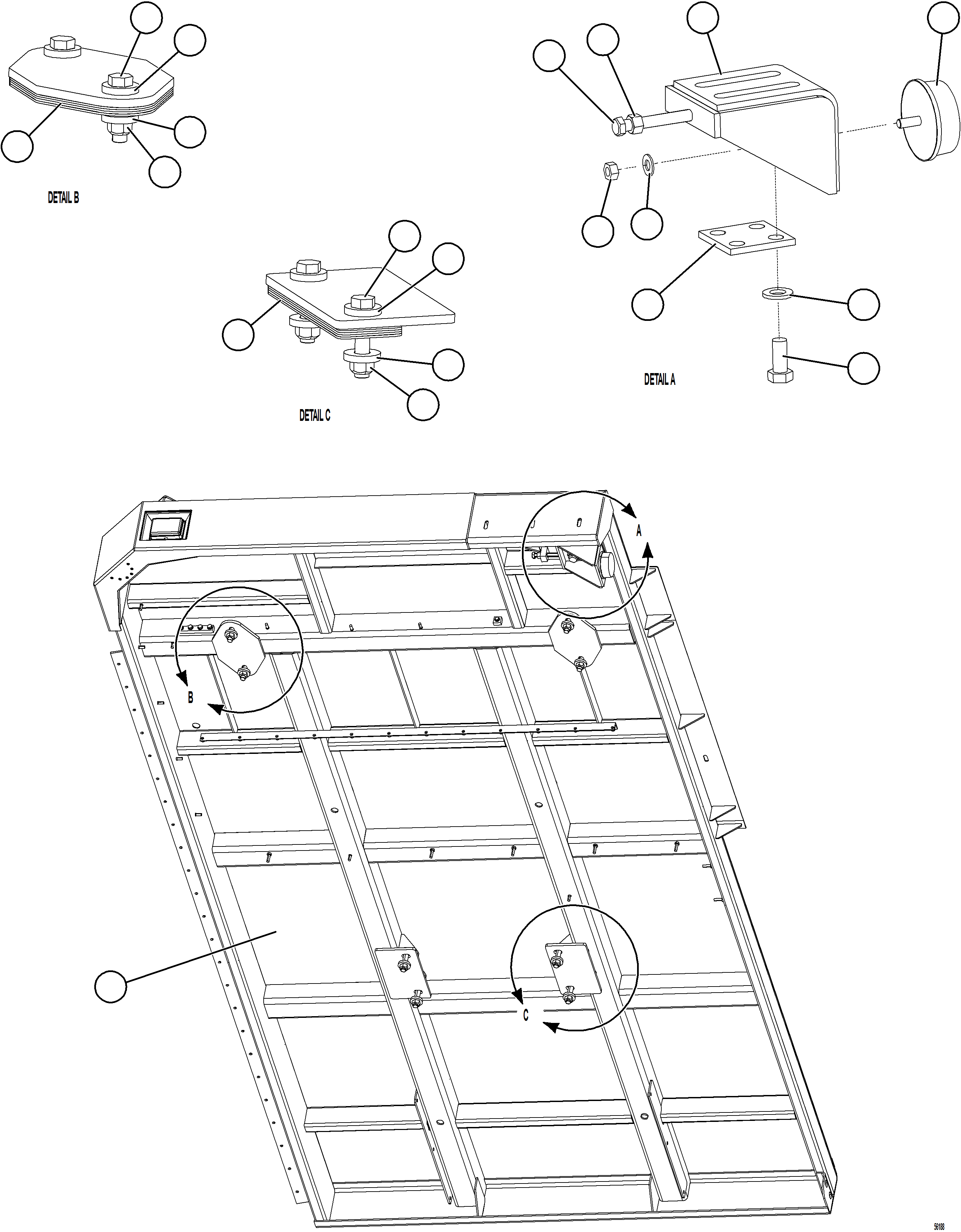 Komatsu parts book diagram for AFE69-F 730E-8 S/N A40018 - A40034 NATALKA: RH DECK INSTALLATION