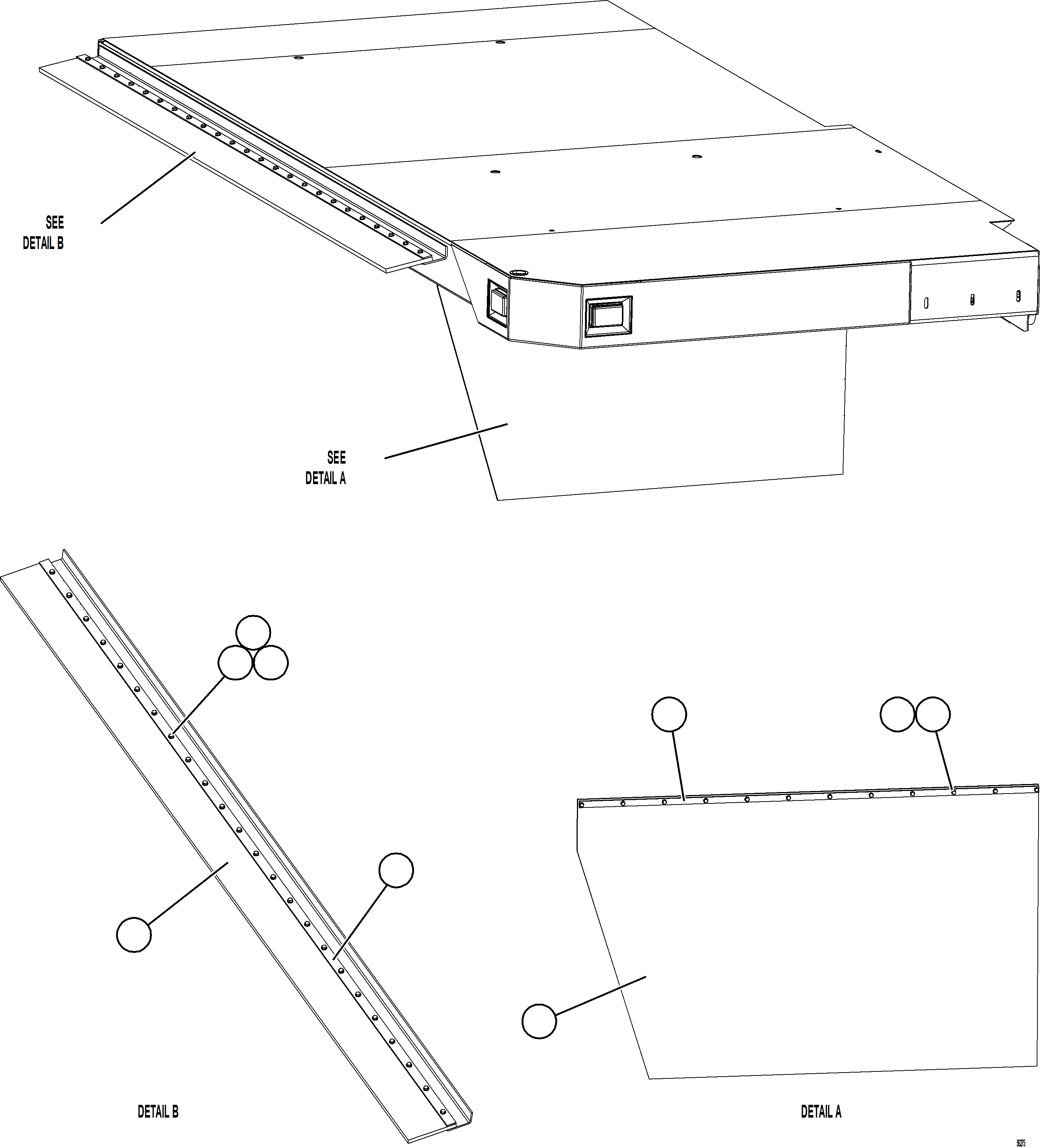 Komatsu parts book diagram for AFE69-F 730E-8 S/N A40018 - A40034 NATALKA: RH DECK MUD FLAPS