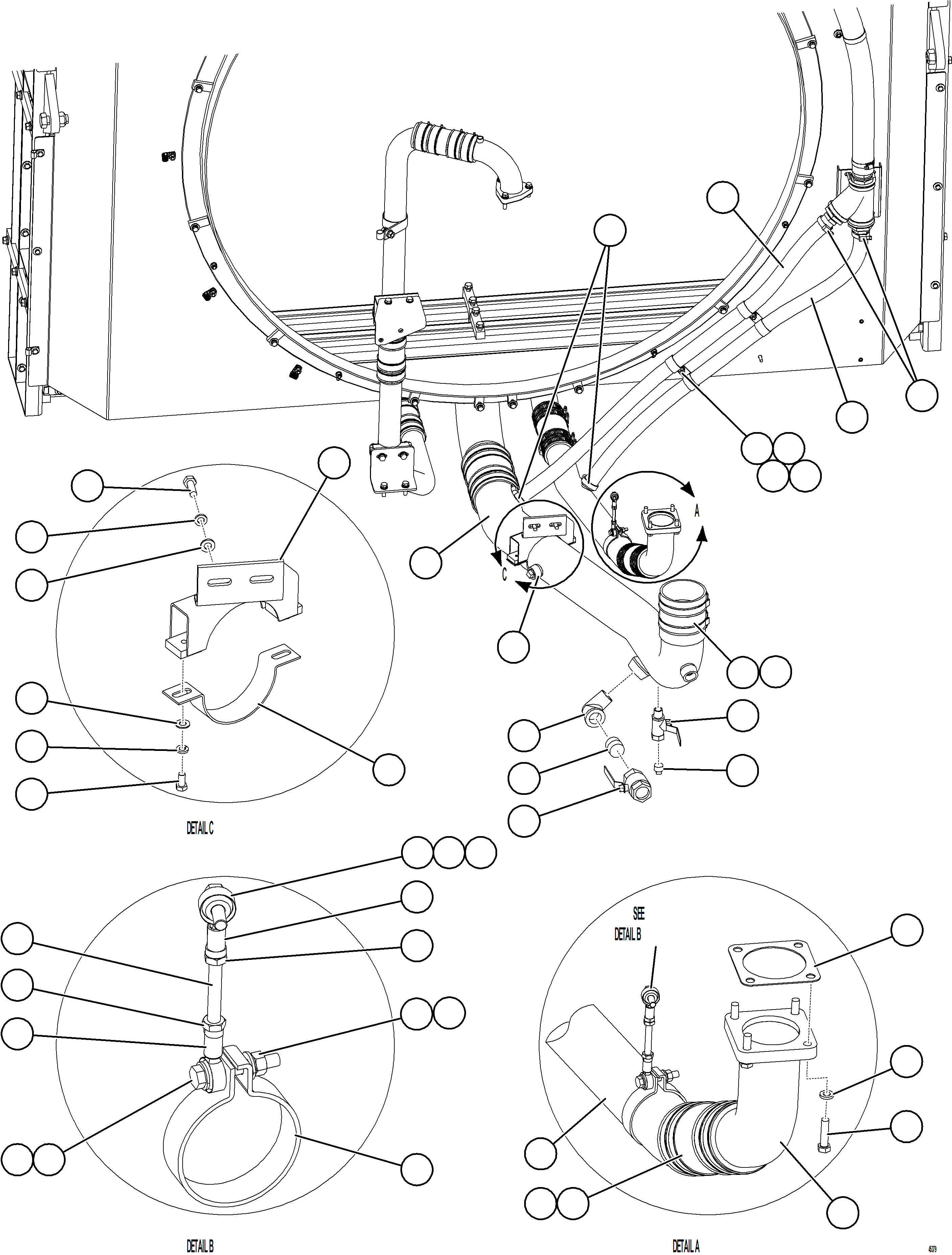 Komatsu parts book diagram for AFE69-F 730E-8 S/N A40018 - A40034 NATALKA: RADIATOR PIPING    2/3