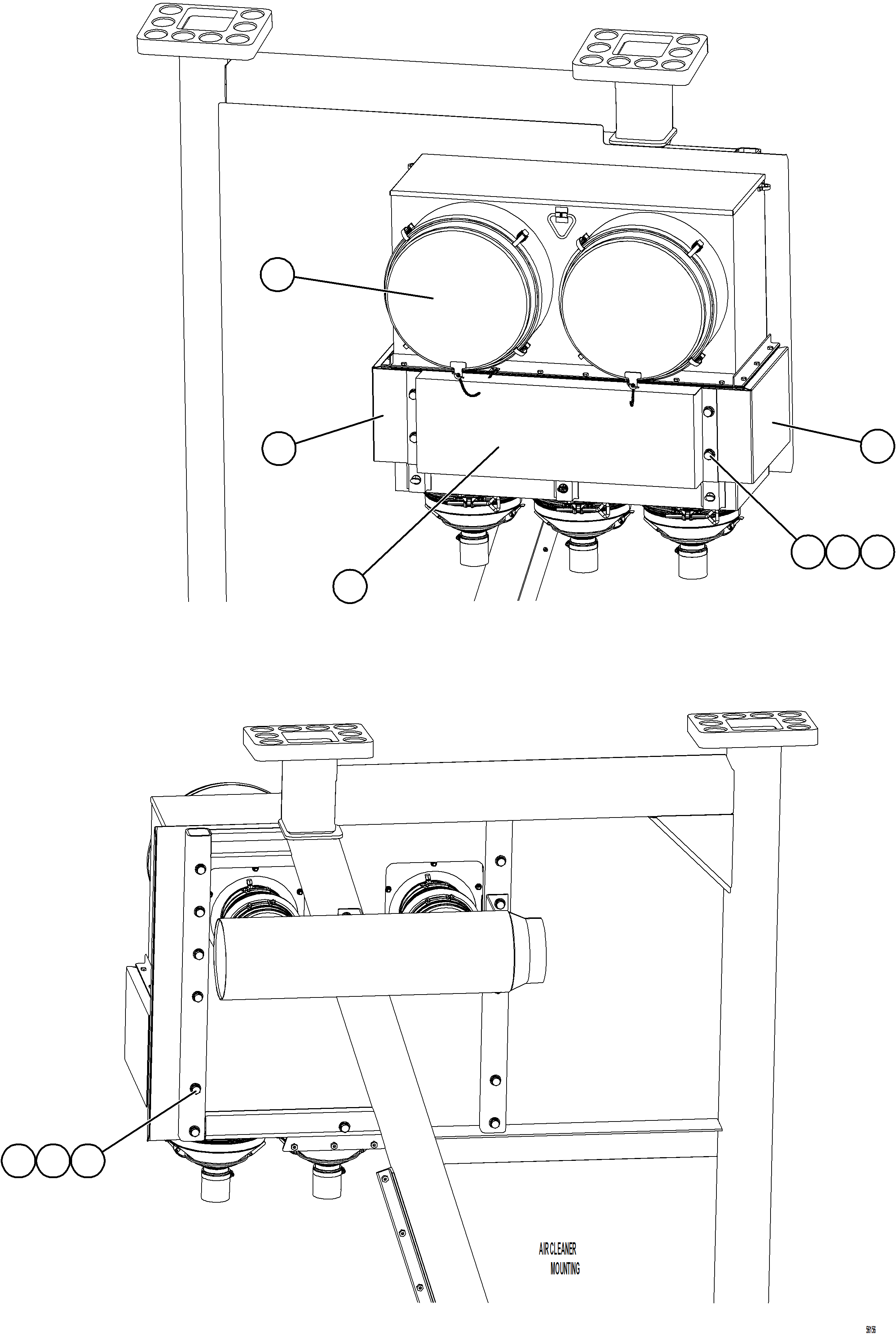 Komatsu parts book diagram for AFE69-F 730E-8 S/N A40018 - A40034 NATALKA: AIR CLEANER PIPING & INSTALLATION    2/2