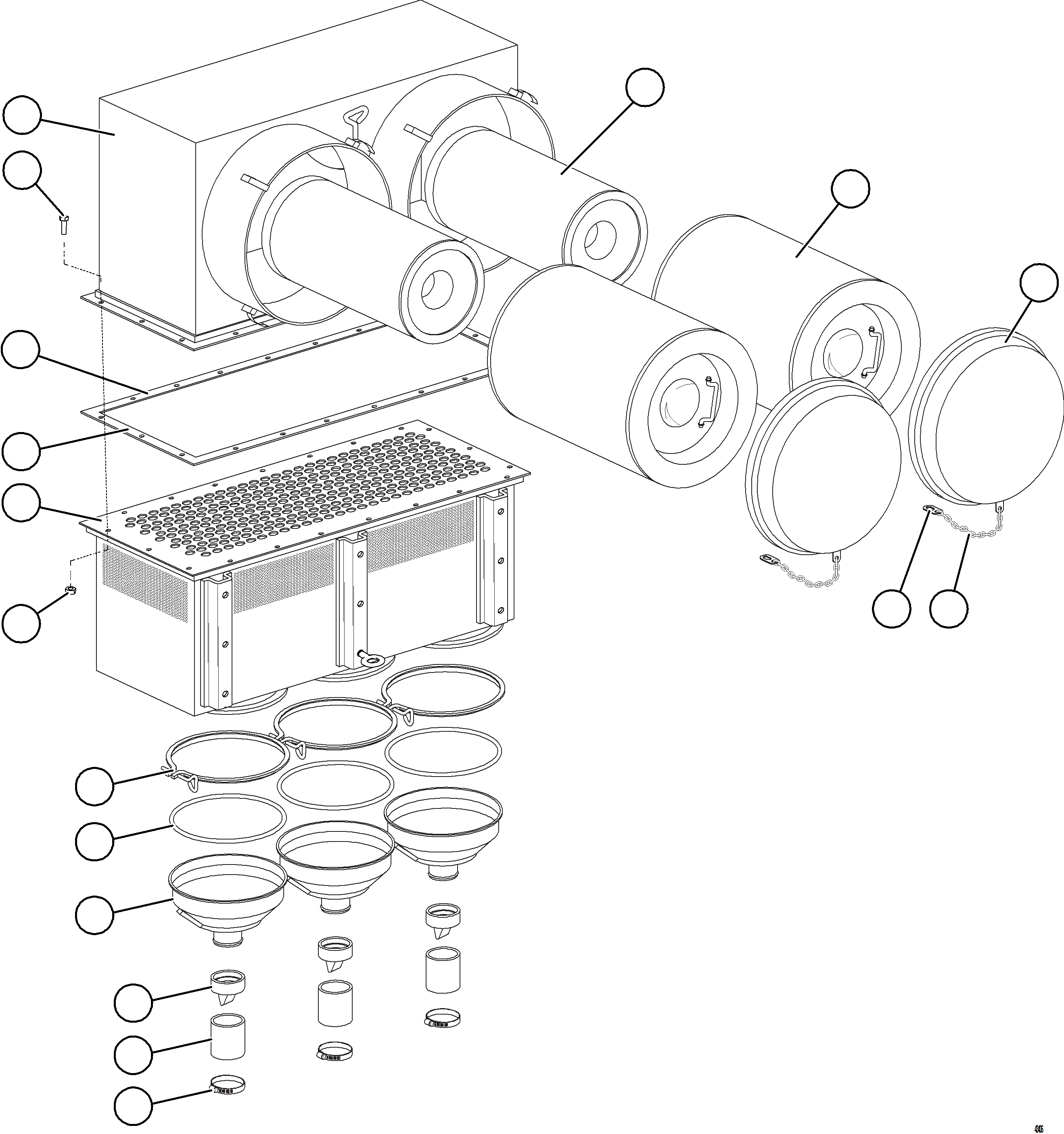 Komatsu parts book diagram for AFE69-F 730E-8 S/N A40018 - A40034 NATALKA: AIR CLEANER      58D-02-01010
