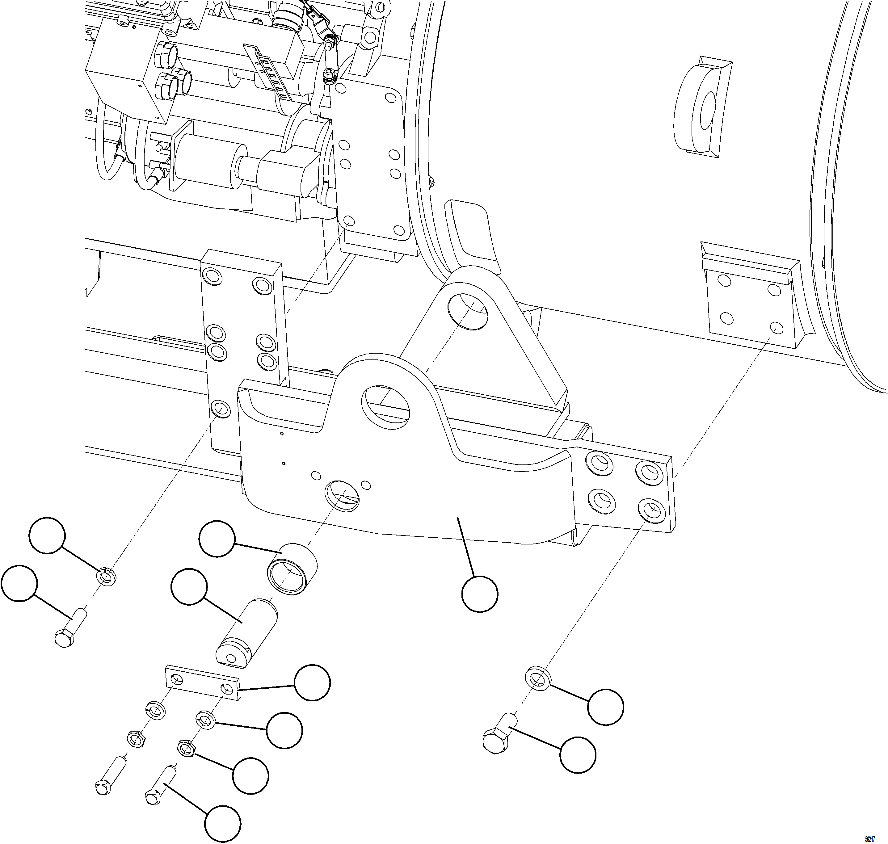 Komatsu parts book diagram for AFE69-F 730E-8 S/N A40018 - A40034 NATALKA: ENGINE CRADLE INSTALLATION