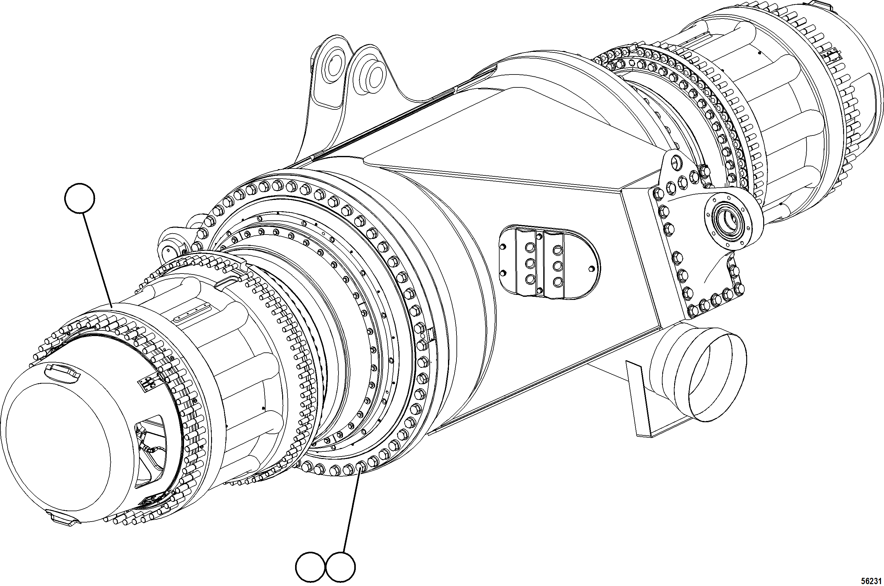 Komatsu parts book diagram for AFE69-F 730E-8 S/N A40018 - A40034 NATALKA: WHEEL MOTOR INSTALLATION