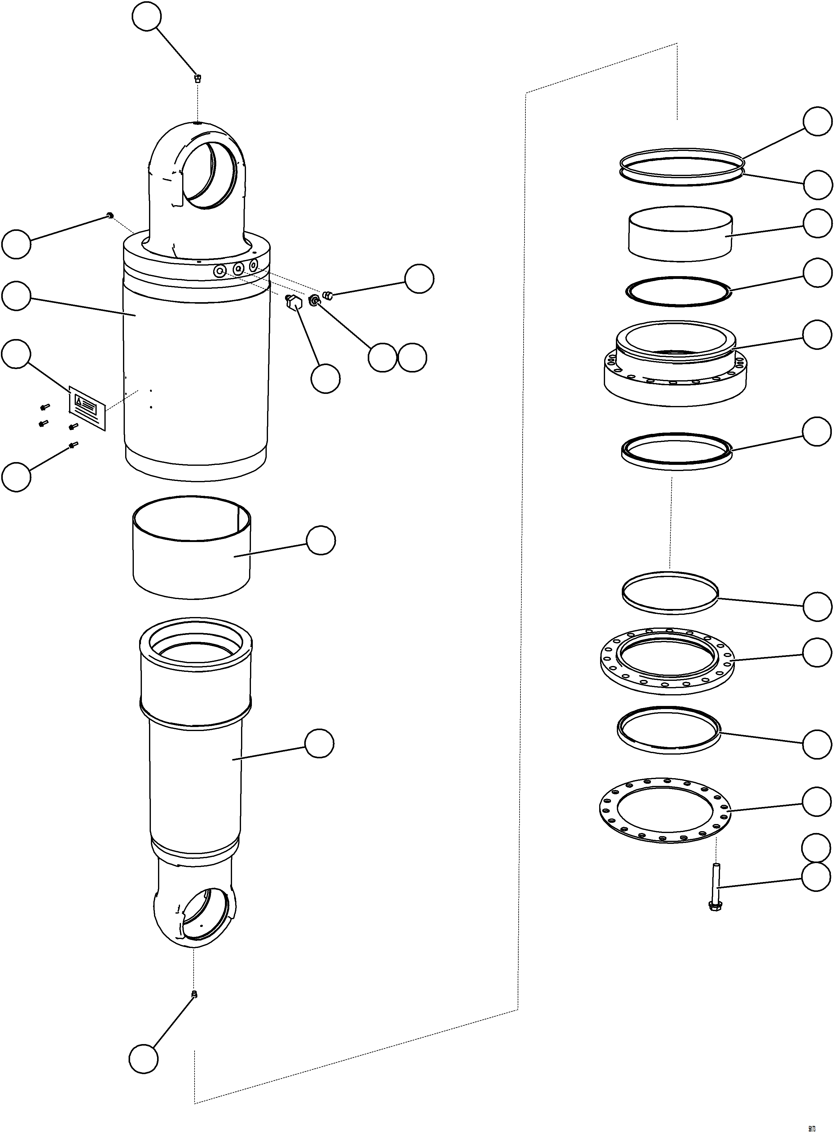Komatsu parts book diagram for AFE69-F 730E-8 S/N A40018 - A40034 NATALKA: REAR SUSPENSION ASSEMBLY (CW)    58D-50-00120