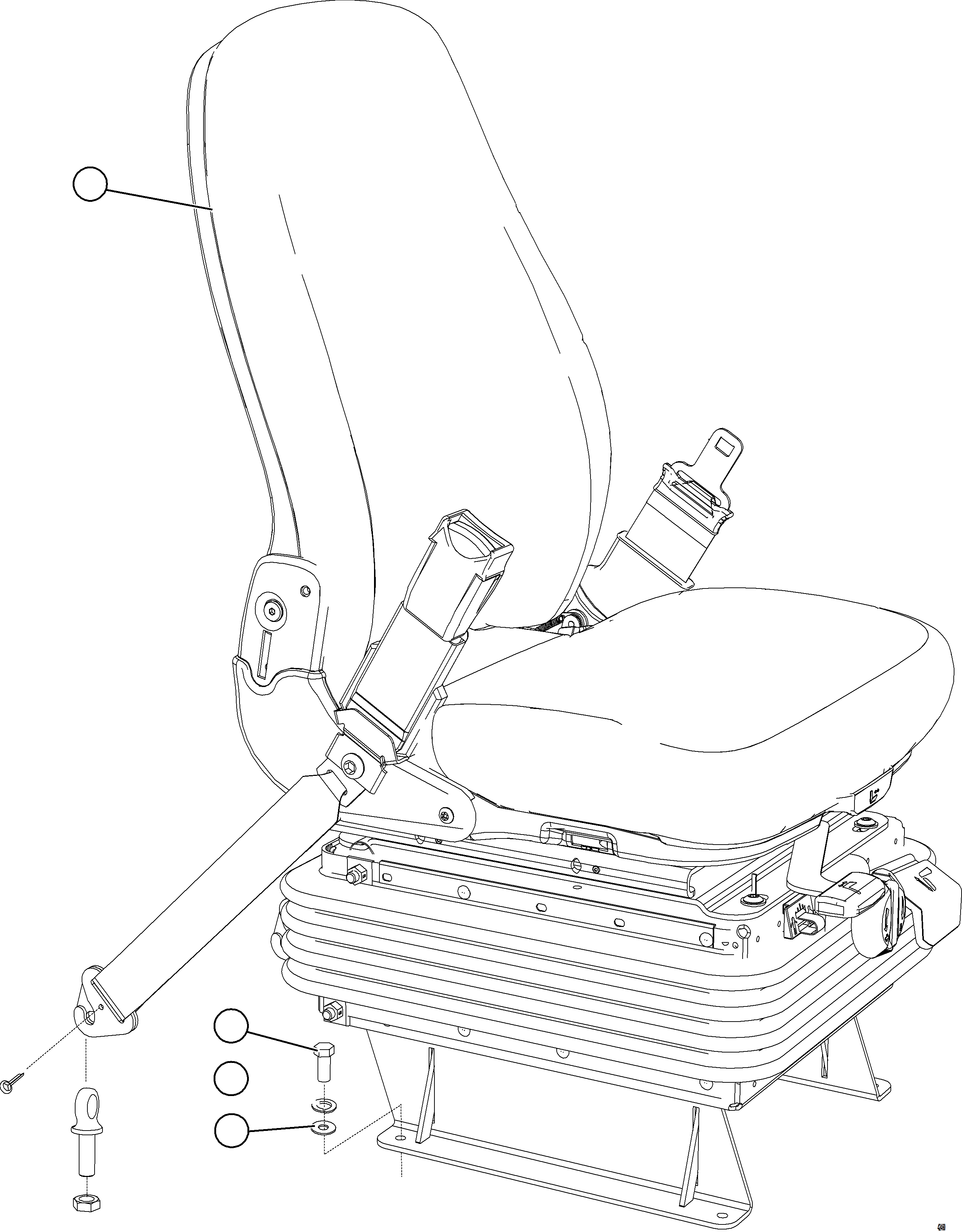 Komatsu parts book diagram for AFE69-F 730E-8 S/N A40018 - A40034 NATALKA: PASSENGER SEAT INSTALLATION
