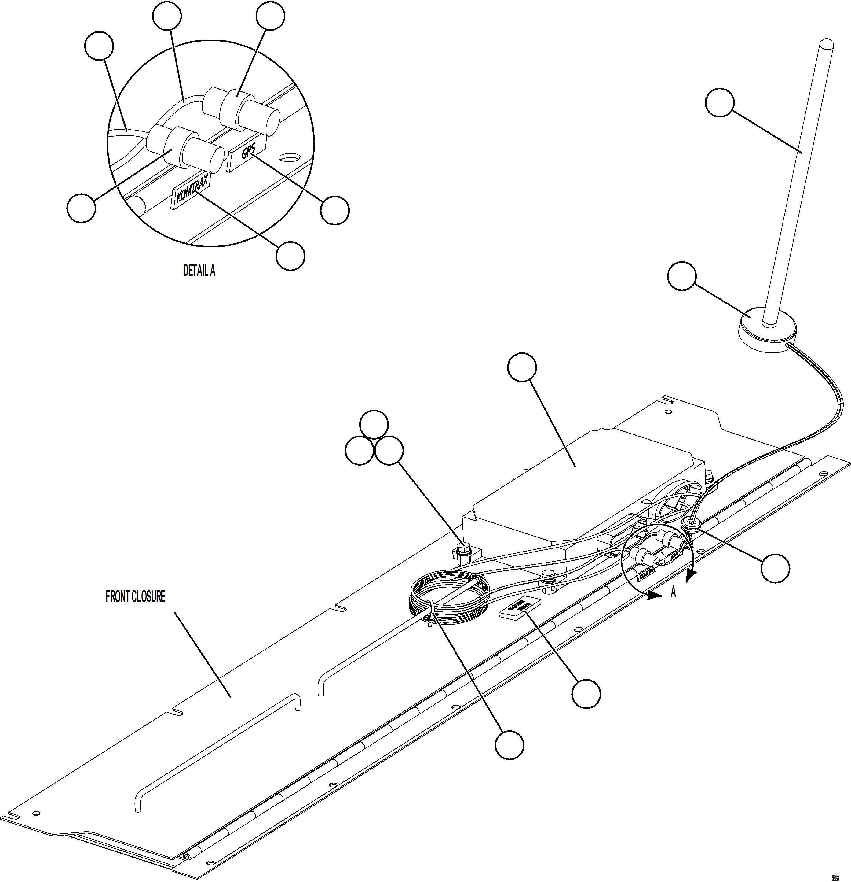Komatsu parts book diagram for AFE69-F 730E-8 S/N A40018 - A40034 NATALKA: ORBCOMM INSTALLATION