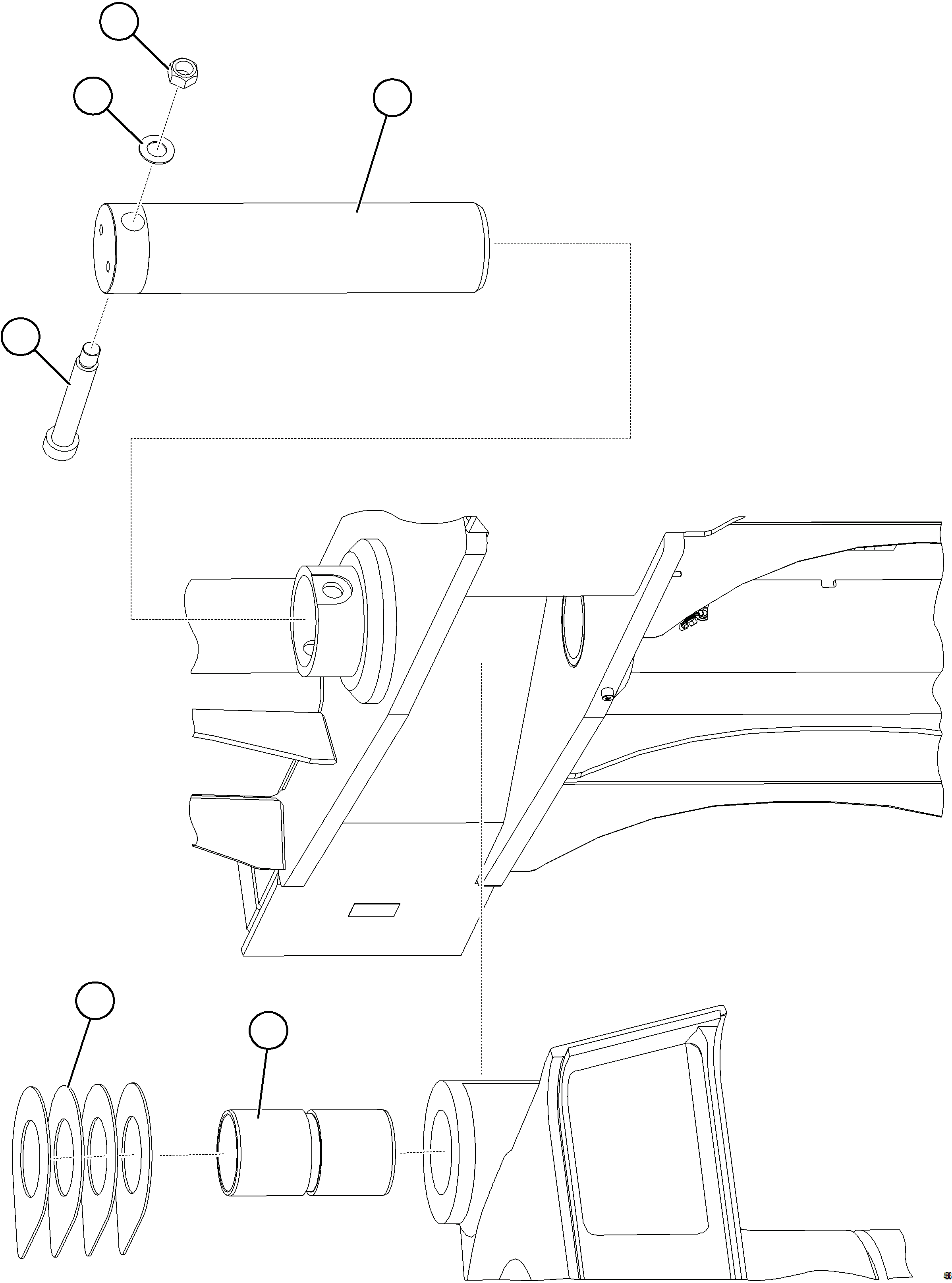 Komatsu parts book diagram for AFE69-F 730E-8 S/N A40018 - A40034 NATALKA: BODY PIVOT