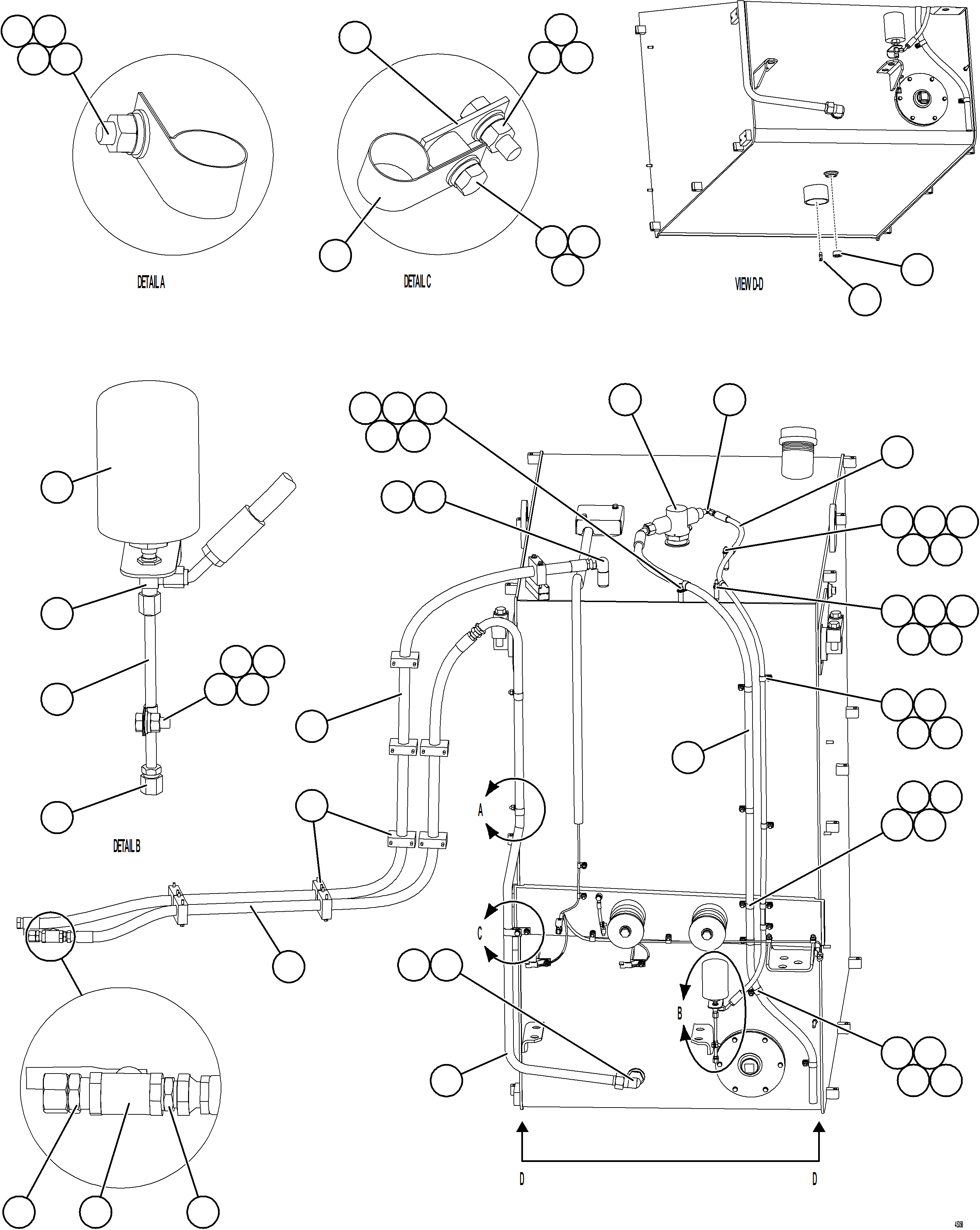 Komatsu parts book diagram for AFE69-F 730E-8 S/N A40018 - A40034 NATALKA: FUEL SYSTEM PIPING    1/2