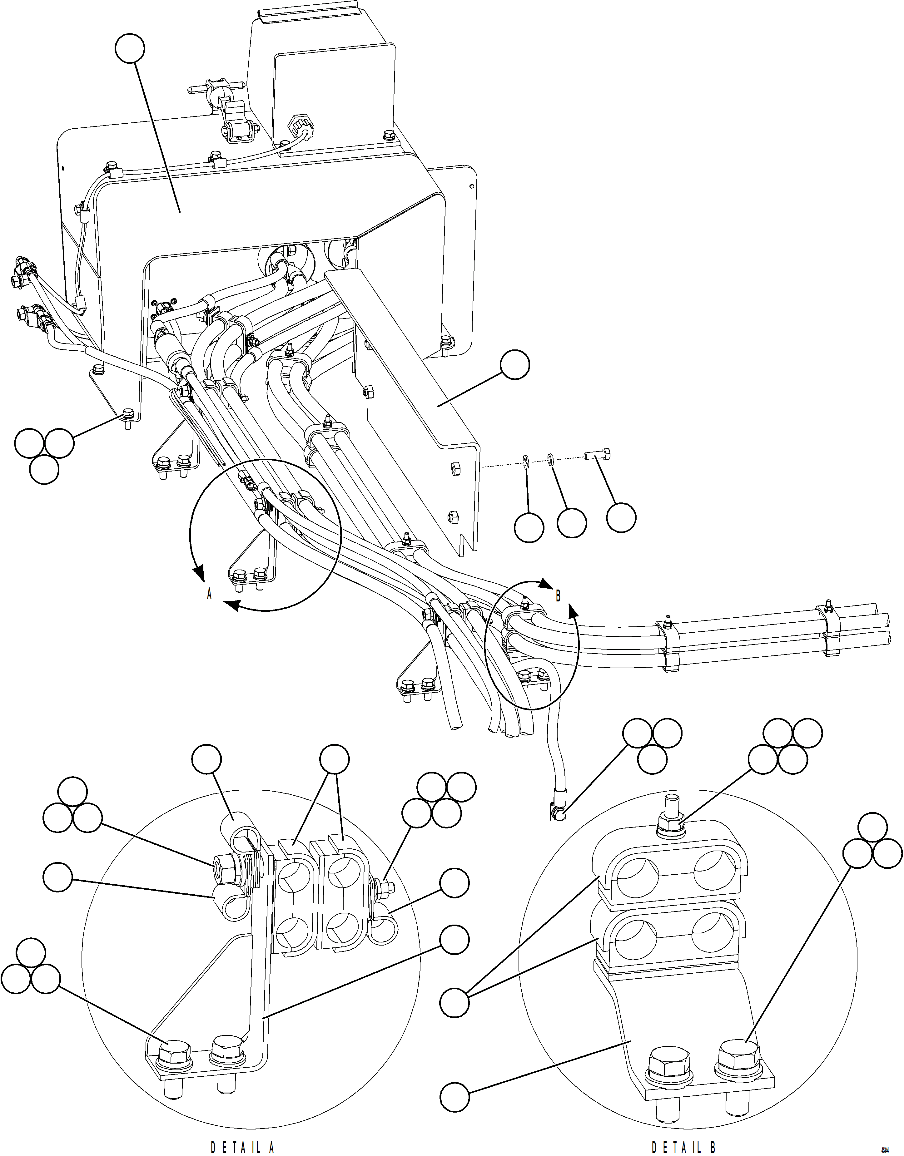 Komatsu parts book diagram for AFE69-F 730E-8 S/N A40018 - A40034 NATALKA: ISOLATION BOX EXTERNAL WIRING    1/2