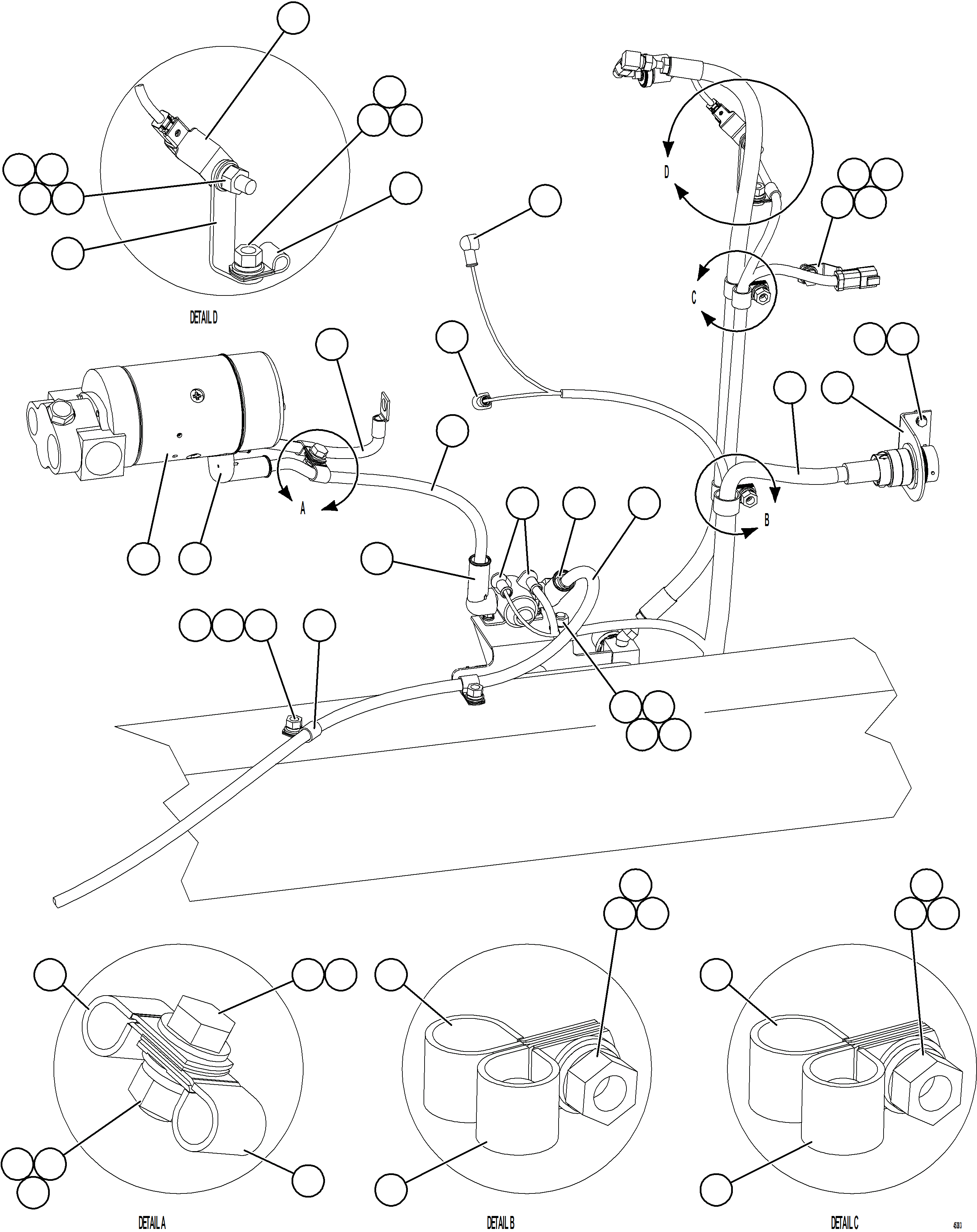 Komatsu parts book diagram for AFE69-F 730E-8 S/N A40018 - A40034 NATALKA: STARTING SYSTEM WIRING    2/3