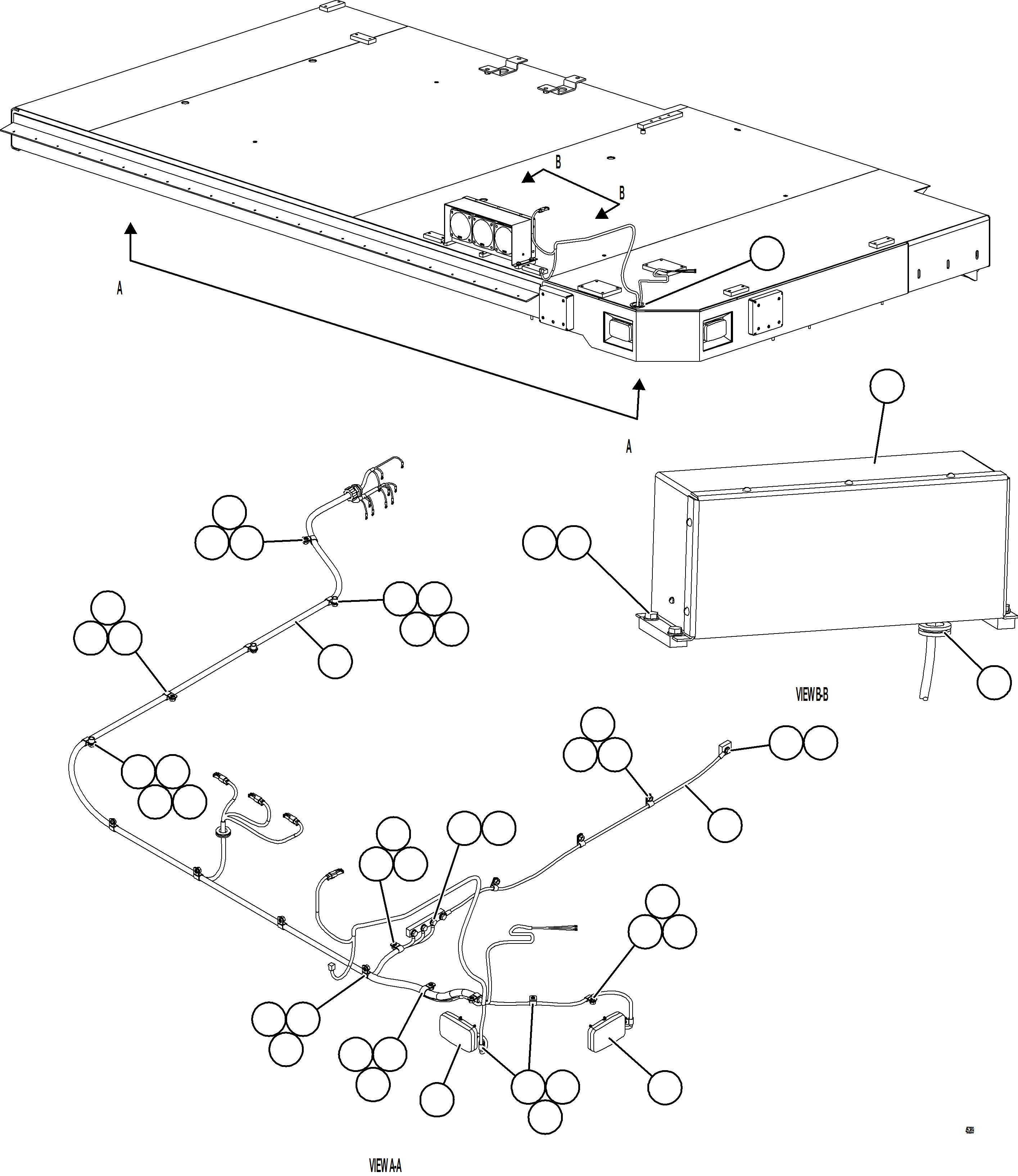 Komatsu parts book diagram for AFE69-F 730E-8 S/N A40018 - A40034 NATALKA: RH DECK LIGHTS & WIRING