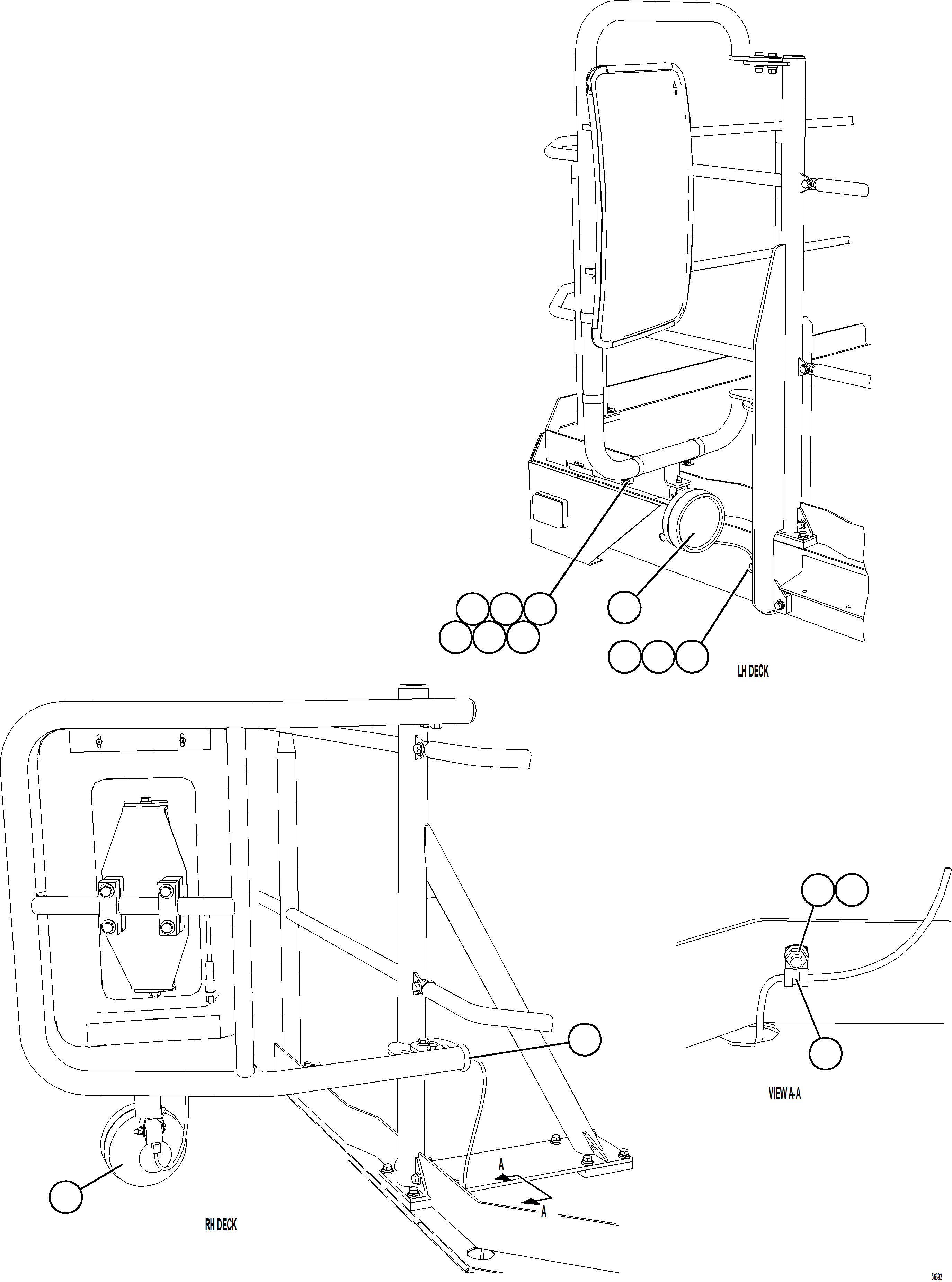 Komatsu parts book diagram for AFE69-F 730E-8 S/N A40018 - A40034 NATALKA: MIRROR MOUNTED FLOOD LIGHTS