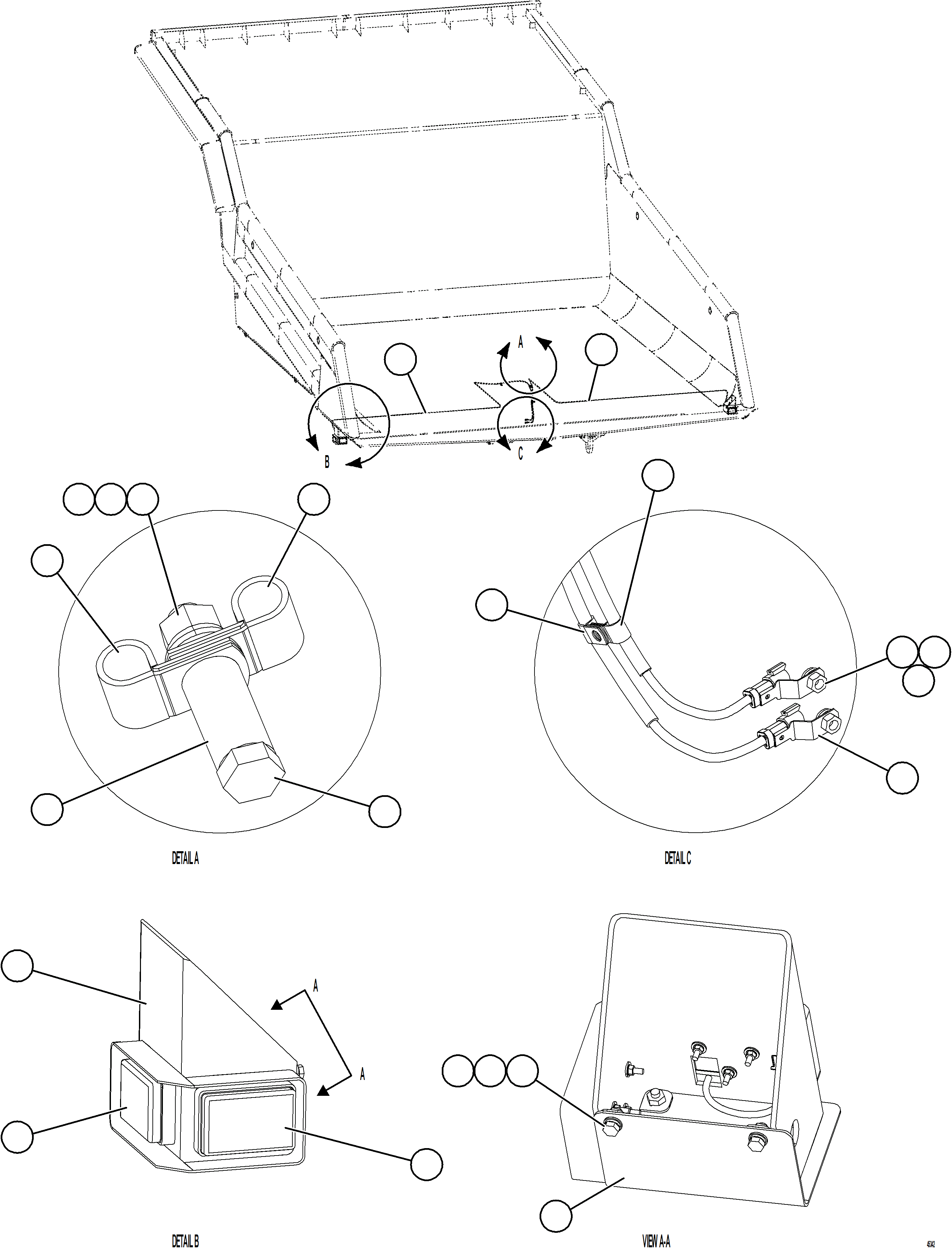 Komatsu parts book diagram for AFE69-F 730E-8 S/N A40018 - A40034 NATALKA: REAR TURN & CLEARANCE LIGHTS