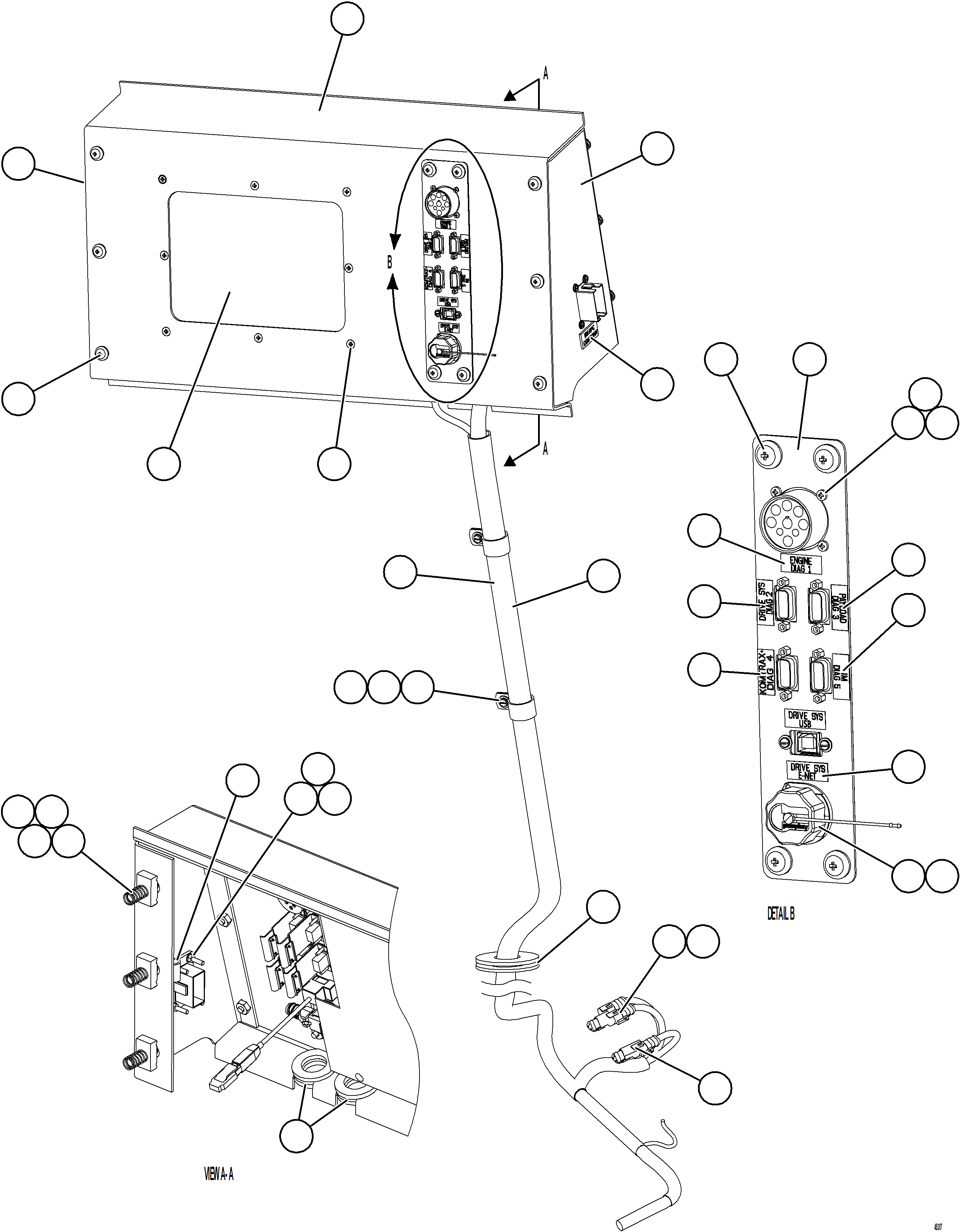 Komatsu parts book diagram for AFE69-F 730E-8 S/N A40018 - A40034 NATALKA: DID PANEL INSTALLATION