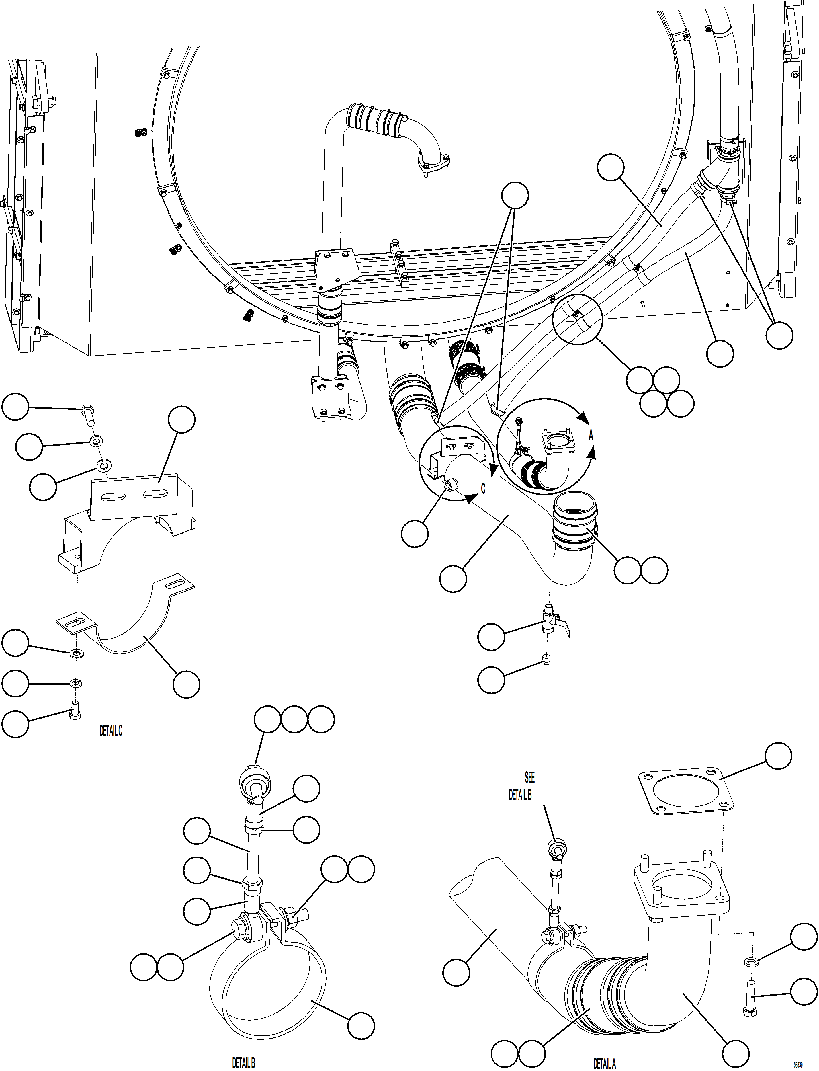 Dump Trucks Komatsu / AFE69-K 730E-8 S/N A40051 - A40057 BARALABA(AFE69-K) / RADIATOR PIPING    2/3(078 : 56339)