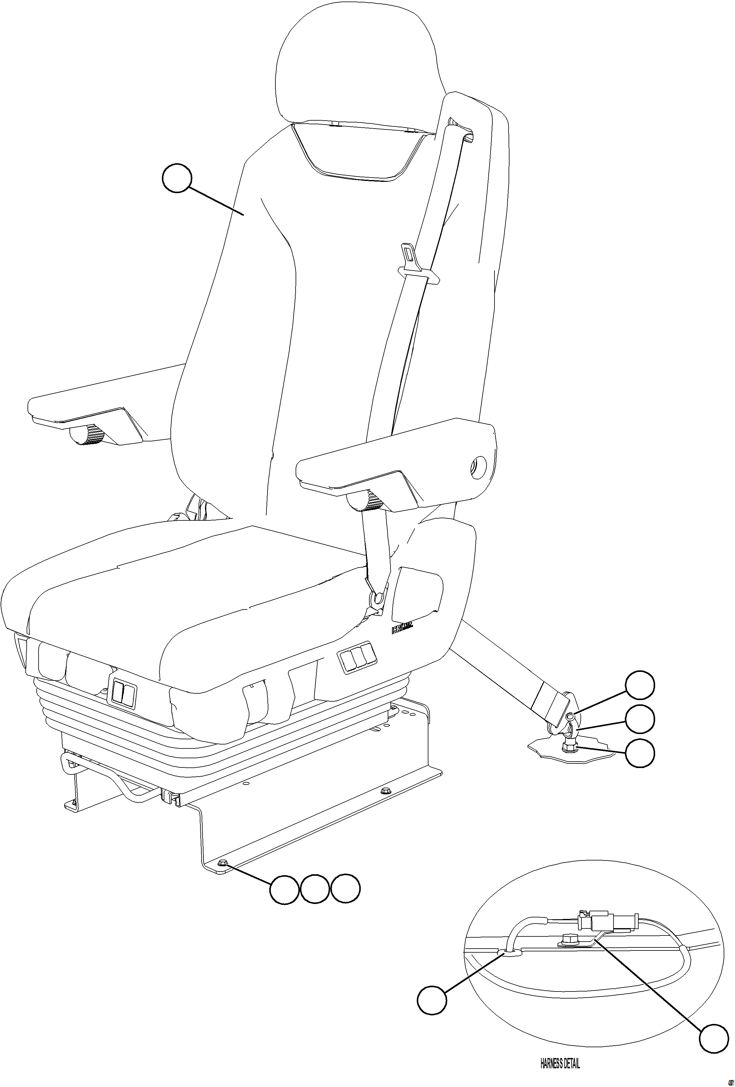 Dump Trucks Komatsu / AFE69-K 730E-8 S/N A40051 - A40057 BARALABA(AFE69-K) / OPERATOR SEAT INSTALLATION(186 : 43071)