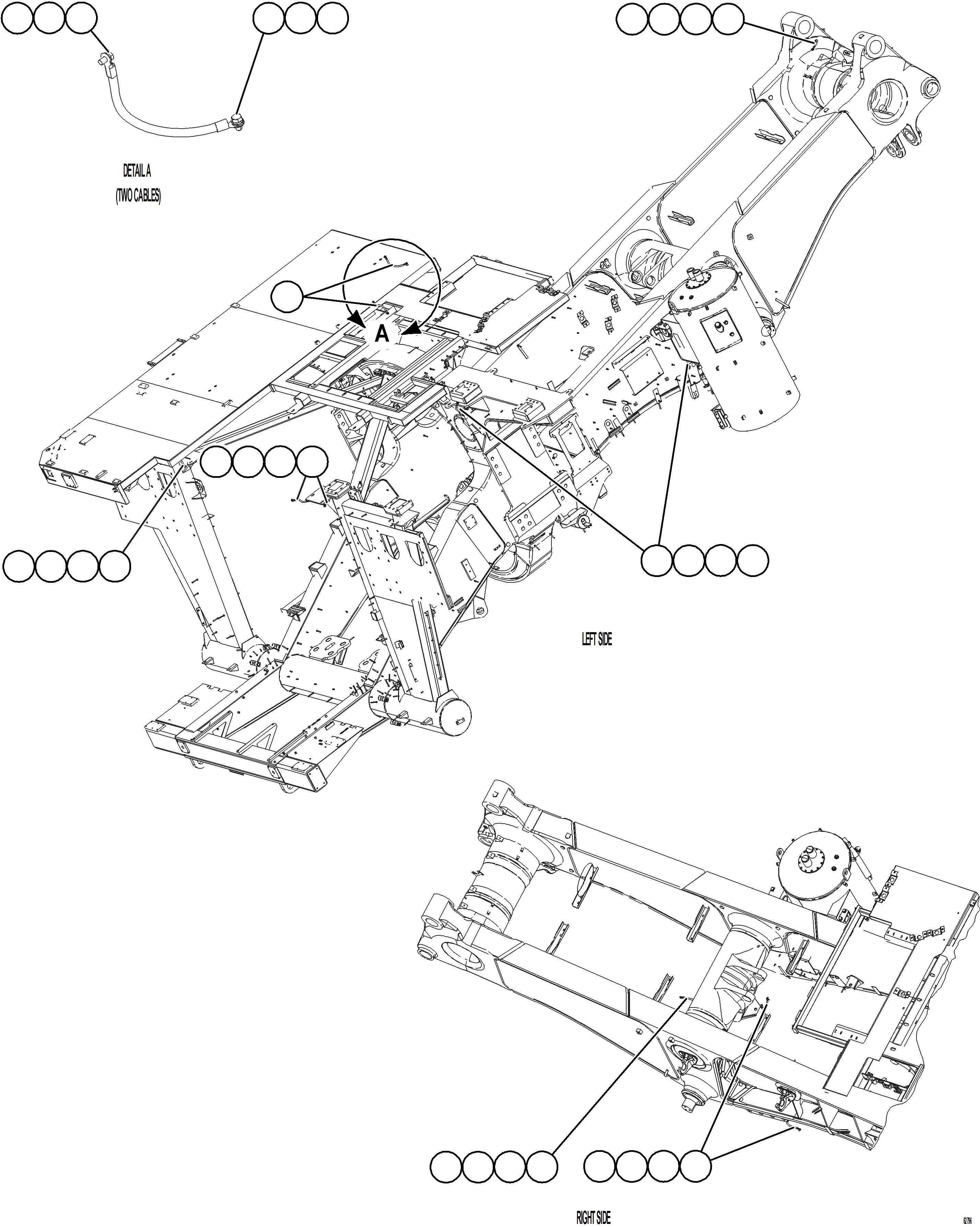 Komatsu parts book diagram for AFE73-B 980E-4 S/N A40031 - A40032 ANTAMINA: FRAME GROUND WIRING