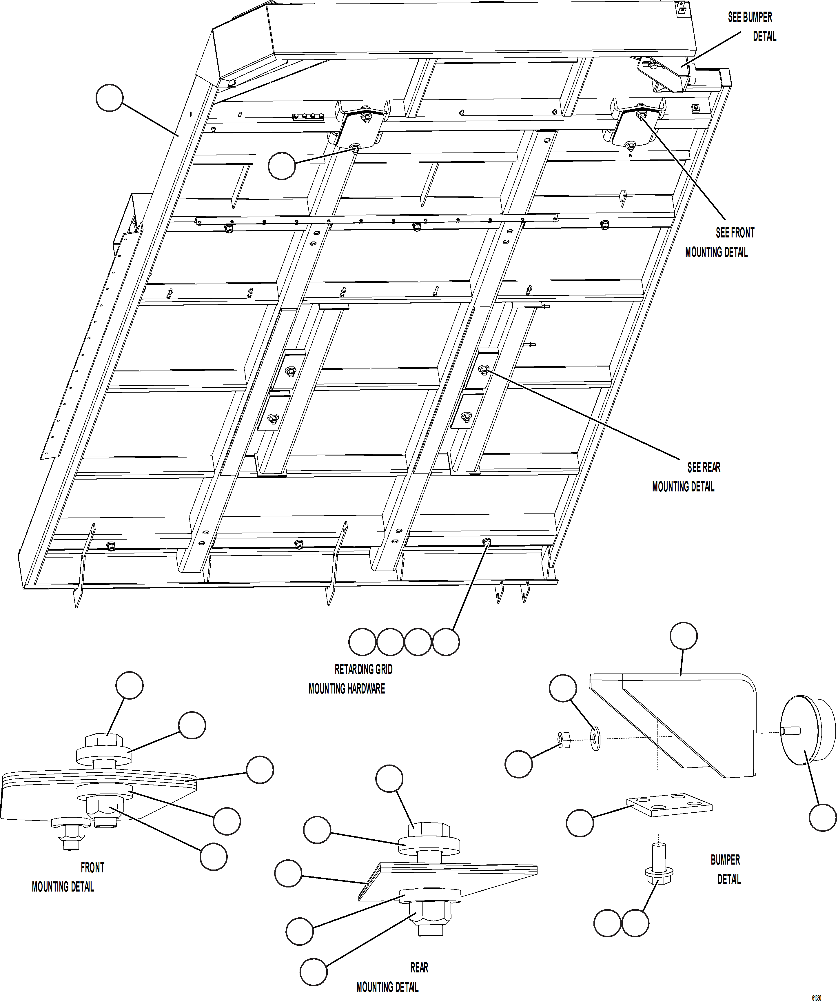 Komatsu parts book diagram for AFE73-B 980E-4 S/N A40031 - A40032 ANTAMINA: RH DECK & RETARDING GRID INSTALLATION