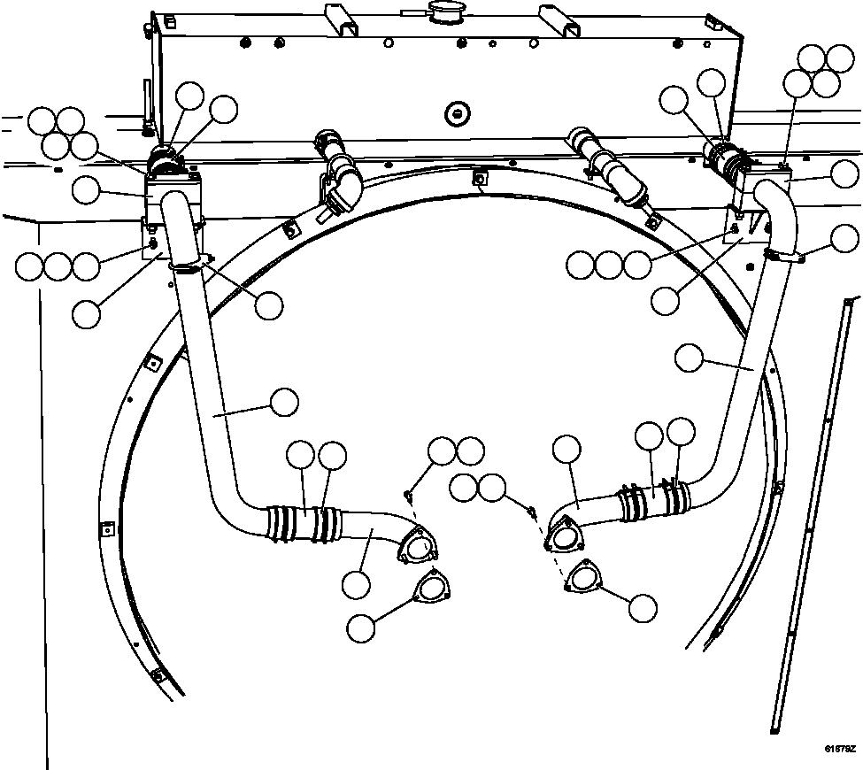 Komatsu parts book diagram for AFE73-B 980E-4 S/N A40031 - A40032 ANTAMINA: COOLING SYSTEM PIPING   2/4