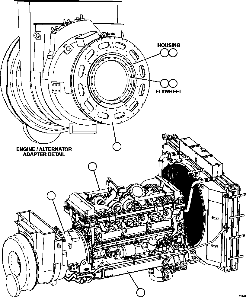 Komatsu parts book diagram for AFE73-B 980E-4 S/N A40031 - A40032 ANTAMINA: POWERTRAIN INSTALLATION