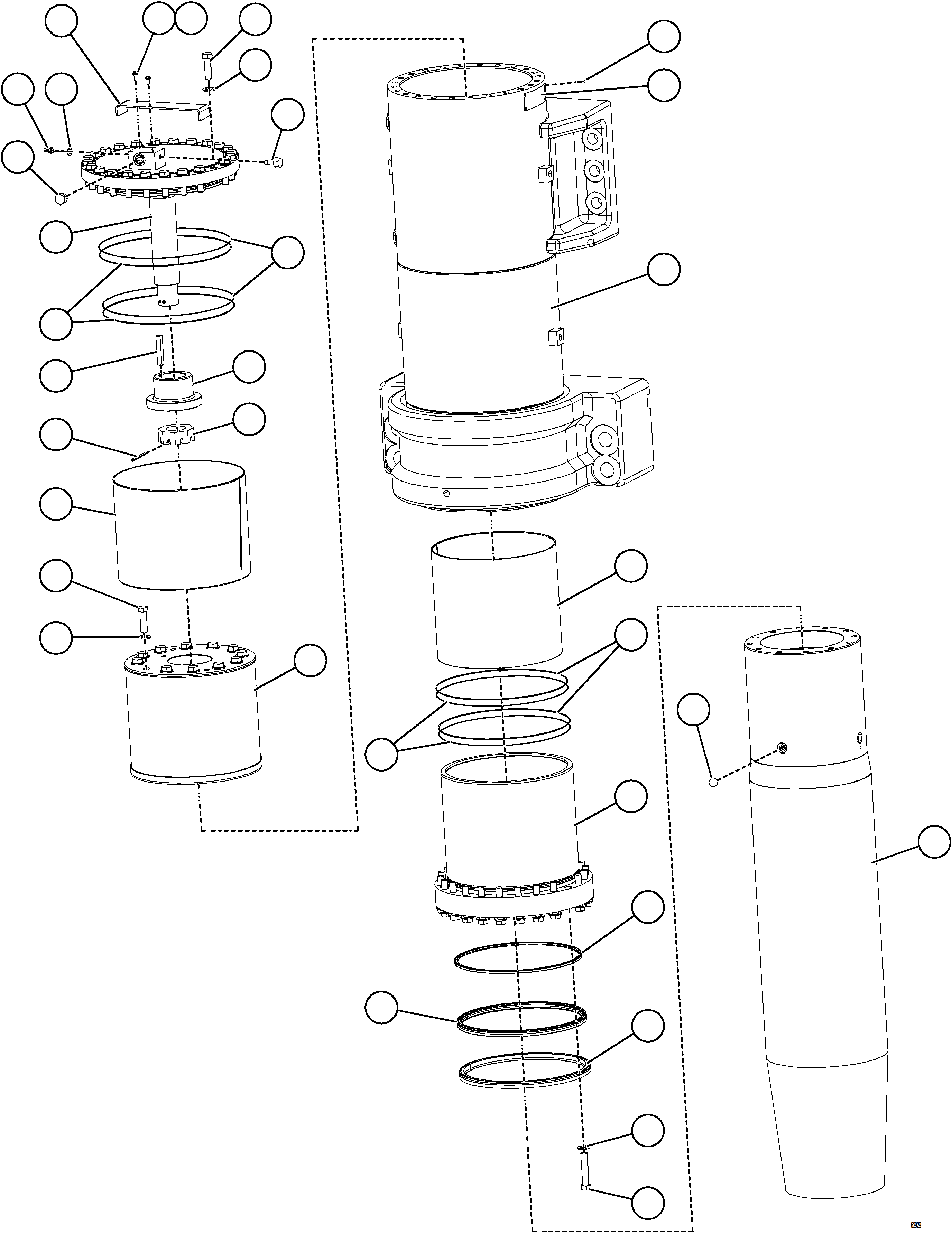 Dump Trucks Komatsu / AFE73-B 980E-4 S/N A40031 - A40032 ANTAMINA(AFE73-B) / FRONT SUSPENSION ASSEMBLY  (CW)   58B-50-10000(124 : 62929)