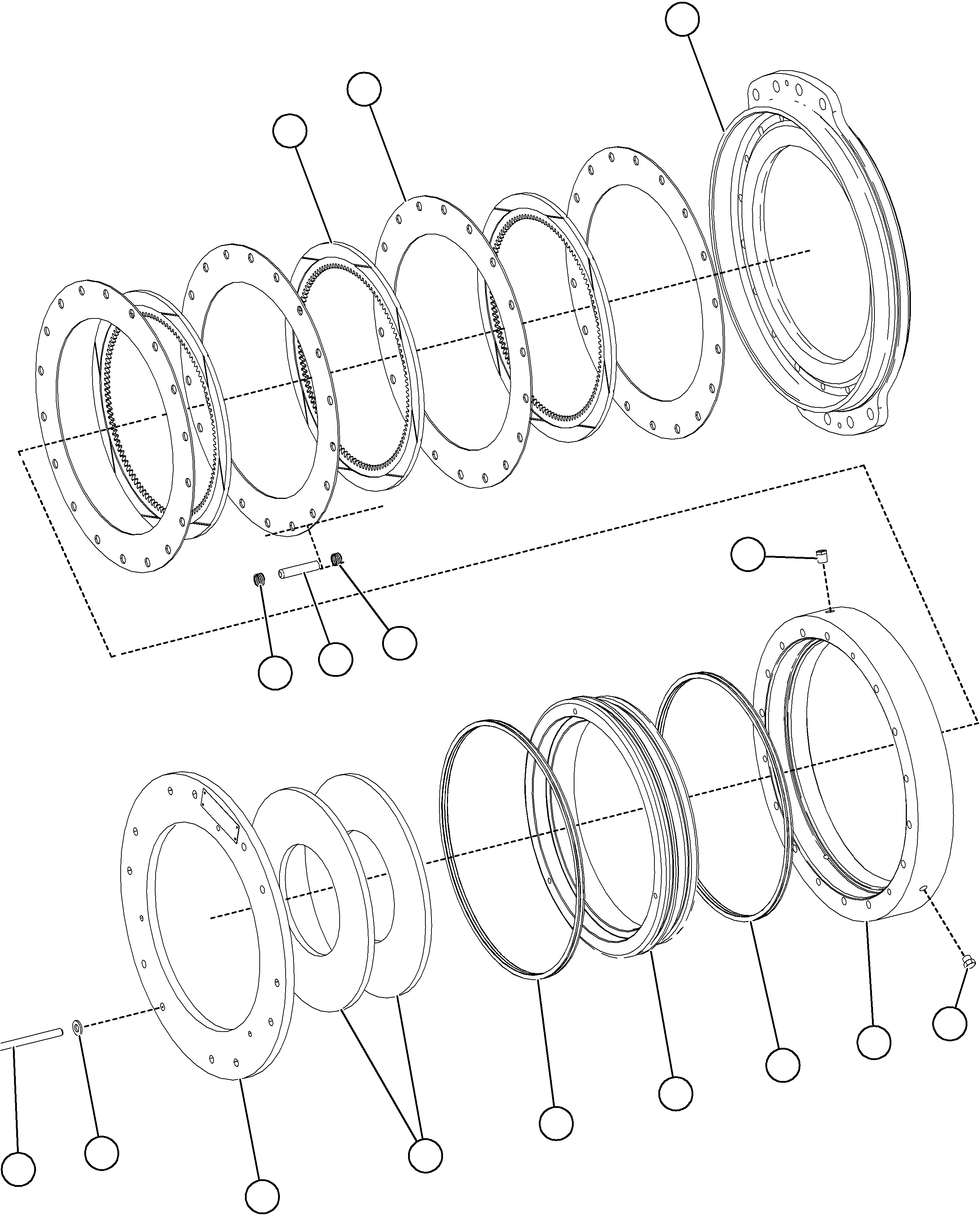 Komatsu parts book diagram for AFE73-B 980E-4 S/N A40031 - A40032 ANTAMINA: PARKING BRAKE ASSEMBLY          58F-33-00320