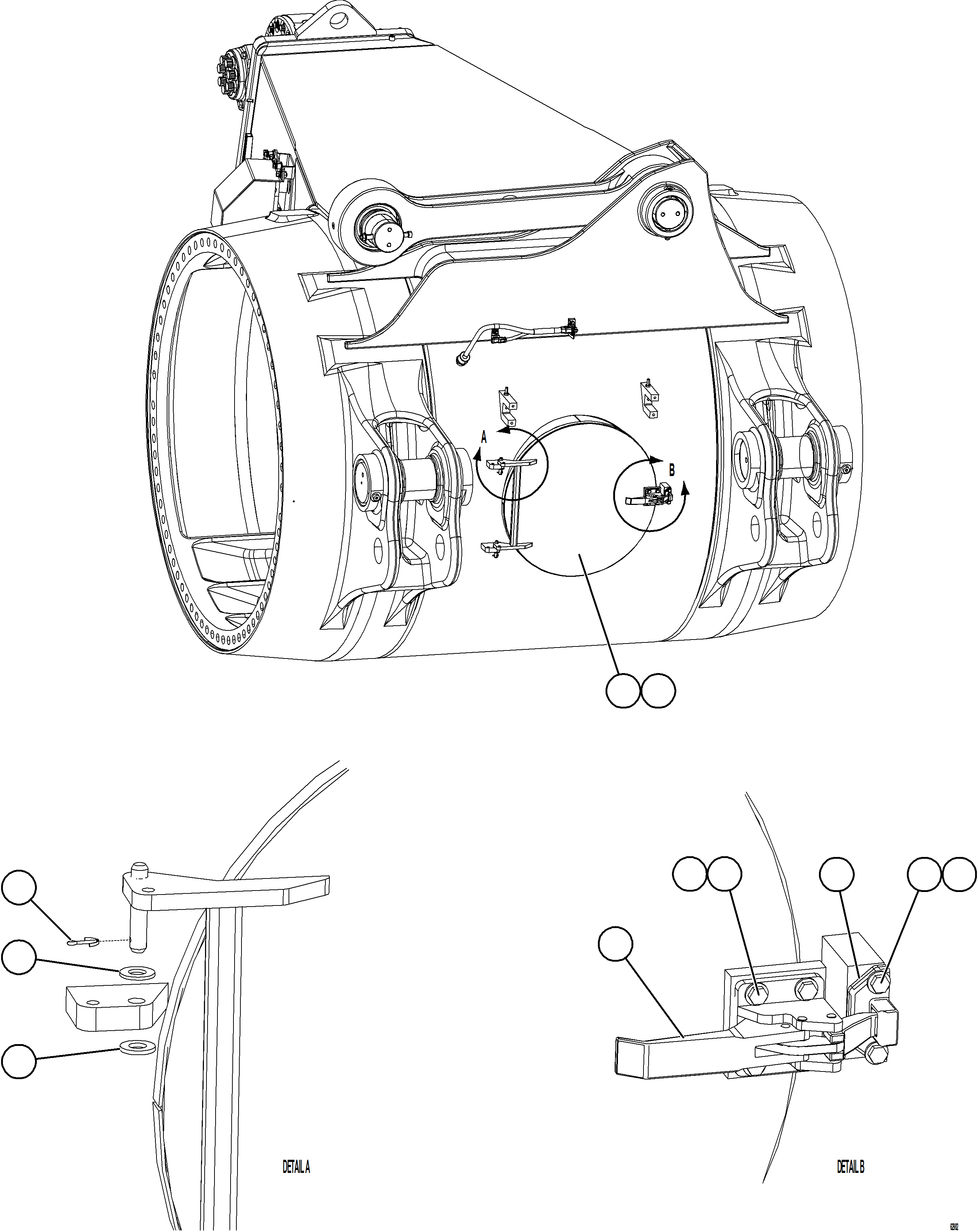Komatsu parts book diagram for AFE73-B 980E-4 S/N A40031 - A40032 ANTAMINA: REAR AXLE HATCH & COVER