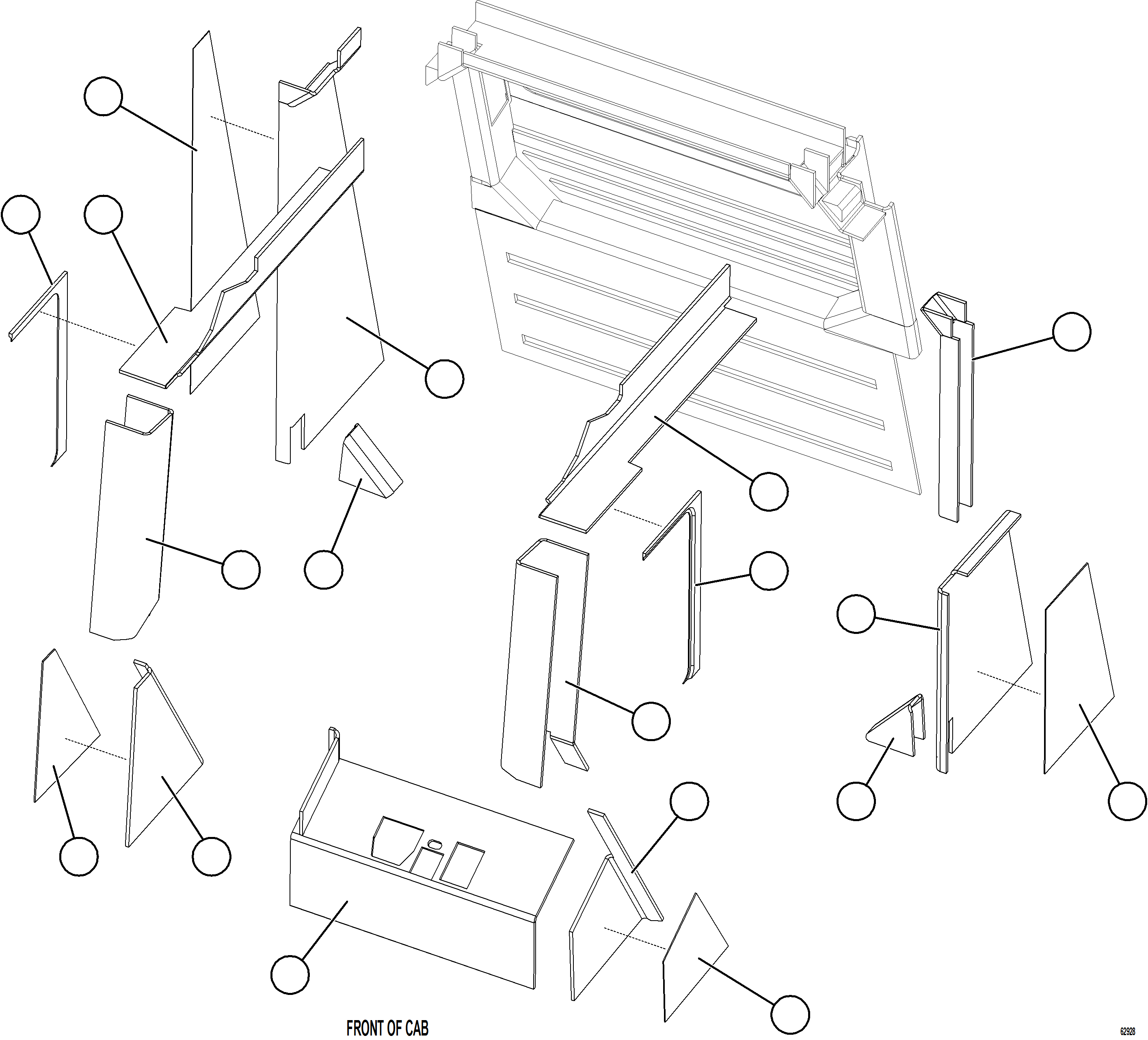 Komatsu parts book diagram for AFE73-B 980E-4 S/N A40031 - A40032 ANTAMINA: CAB VINYL    2/2