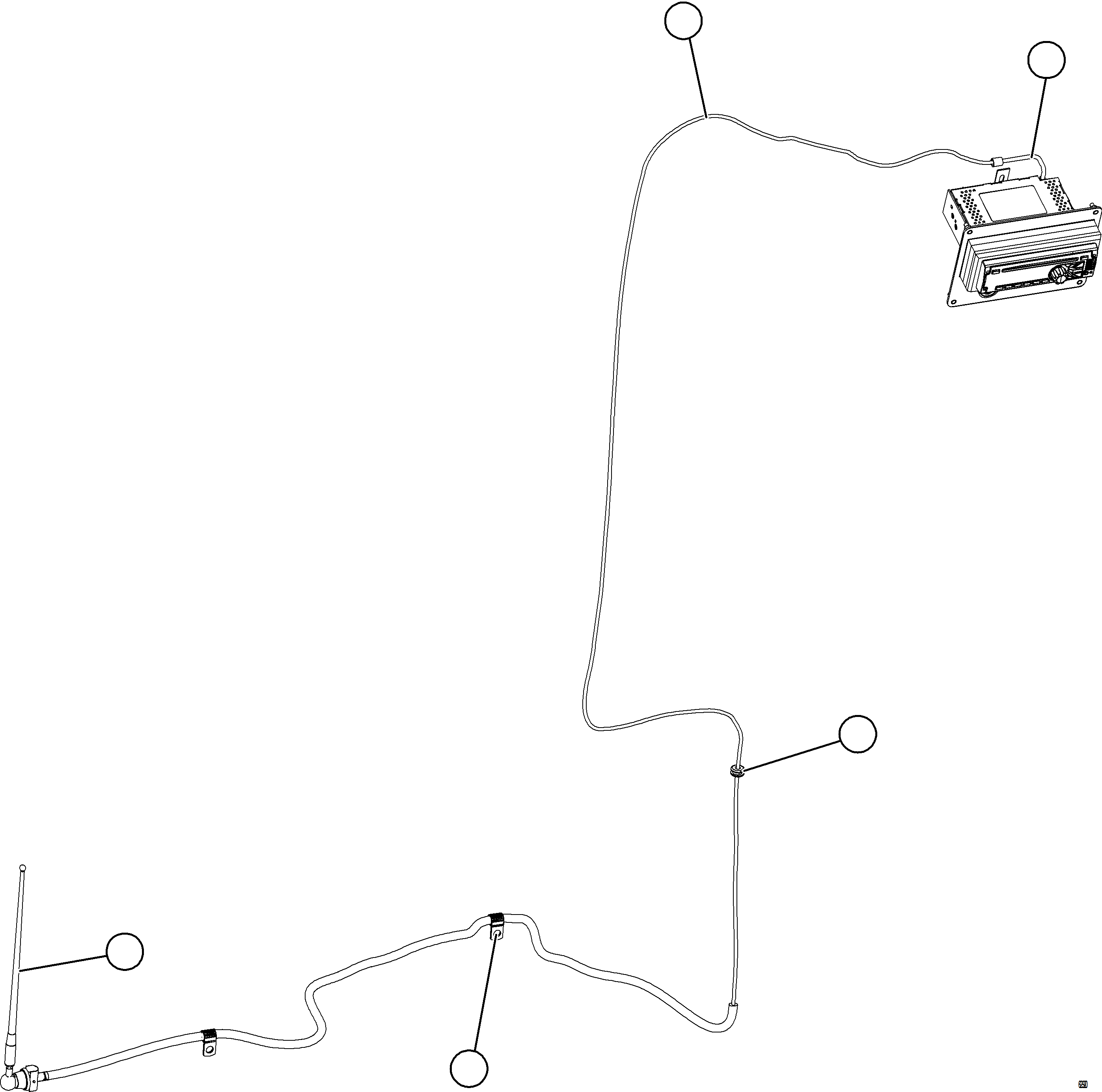 Komatsu parts book diagram for AFE73-B 980E-4 S/N A40031 - A40032 ANTAMINA: RADIO ANTENNA INSTALLATION