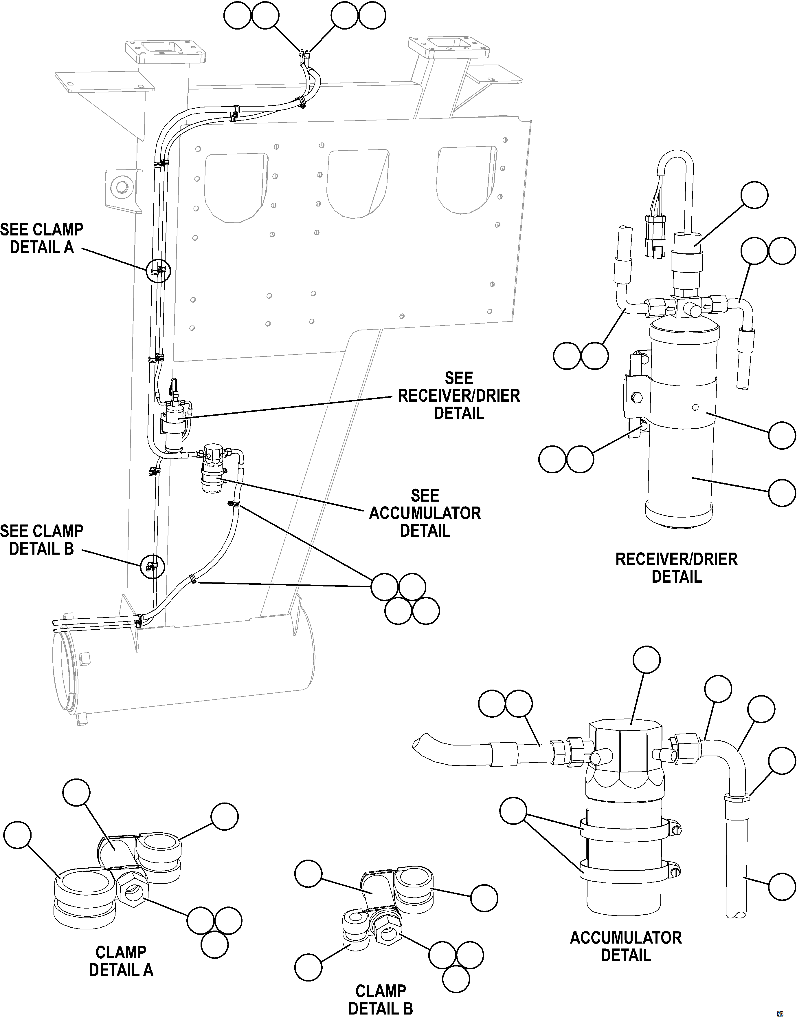 Komatsu parts book diagram for AFE73-B 980E-4 S/N A40031 - A40032 ANTAMINA: AIR CONDITIONING PIPING    1/2