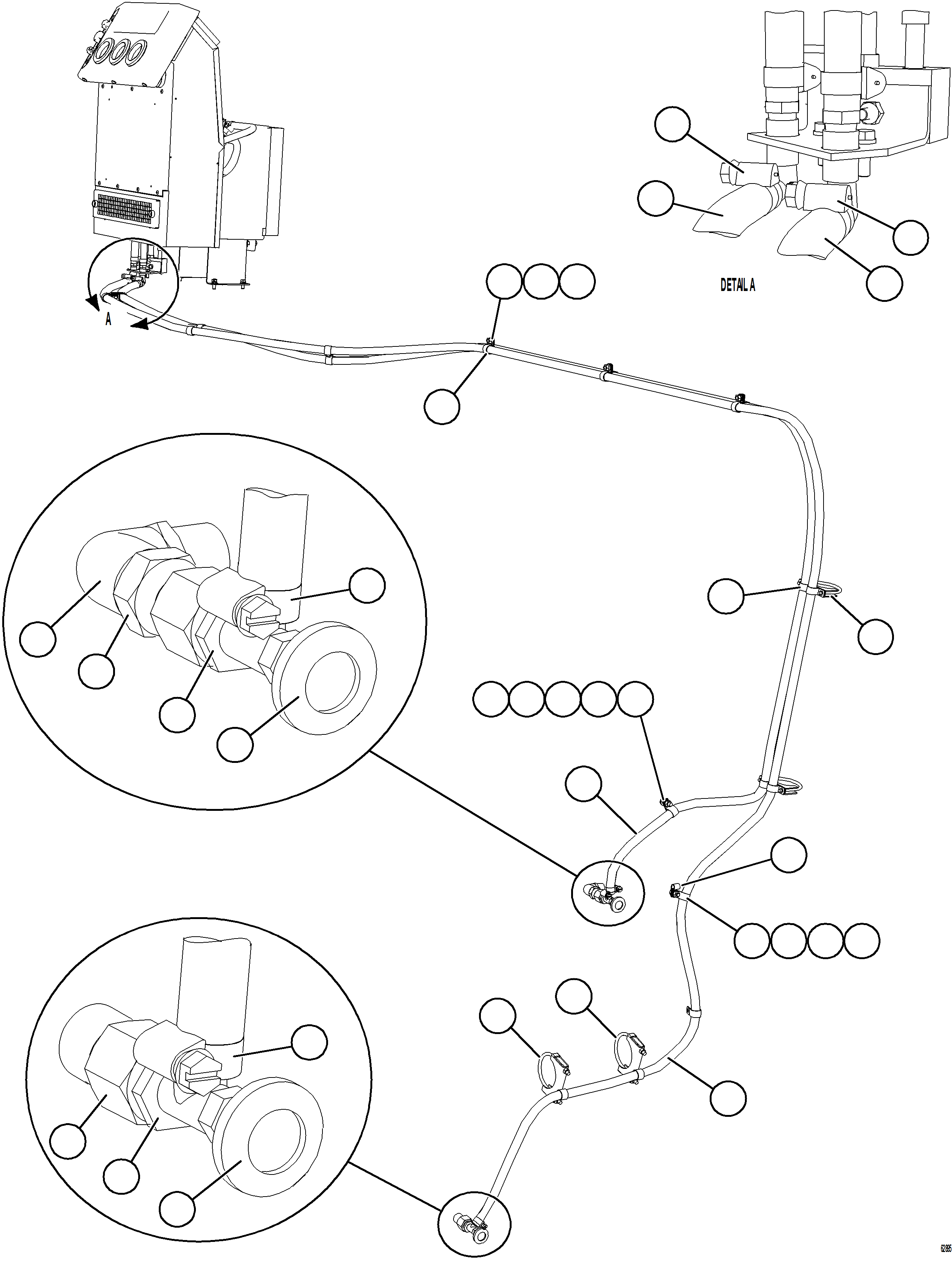 Komatsu parts book diagram for AFE73-B 980E-4 S/N A40031 - A40032 ANTAMINA: HEATER PIPING