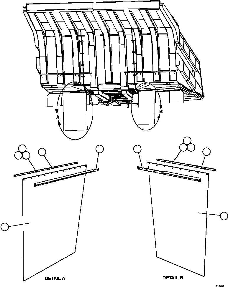 Komatsu parts book diagram for AFE73-B 980E-4 S/N A40031 - A40032 ANTAMINA: BODY MUD FLAPS     2/3