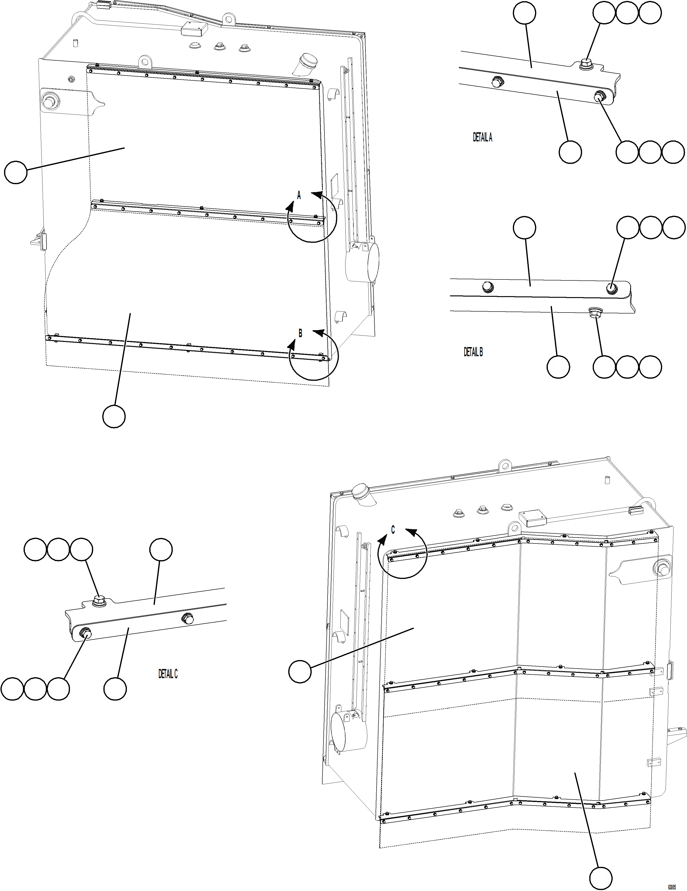 Komatsu parts book diagram for AFE73-B 980E-4 S/N A40031 - A40032 ANTAMINA: FUEL TANK MUD FLAPS    2/2