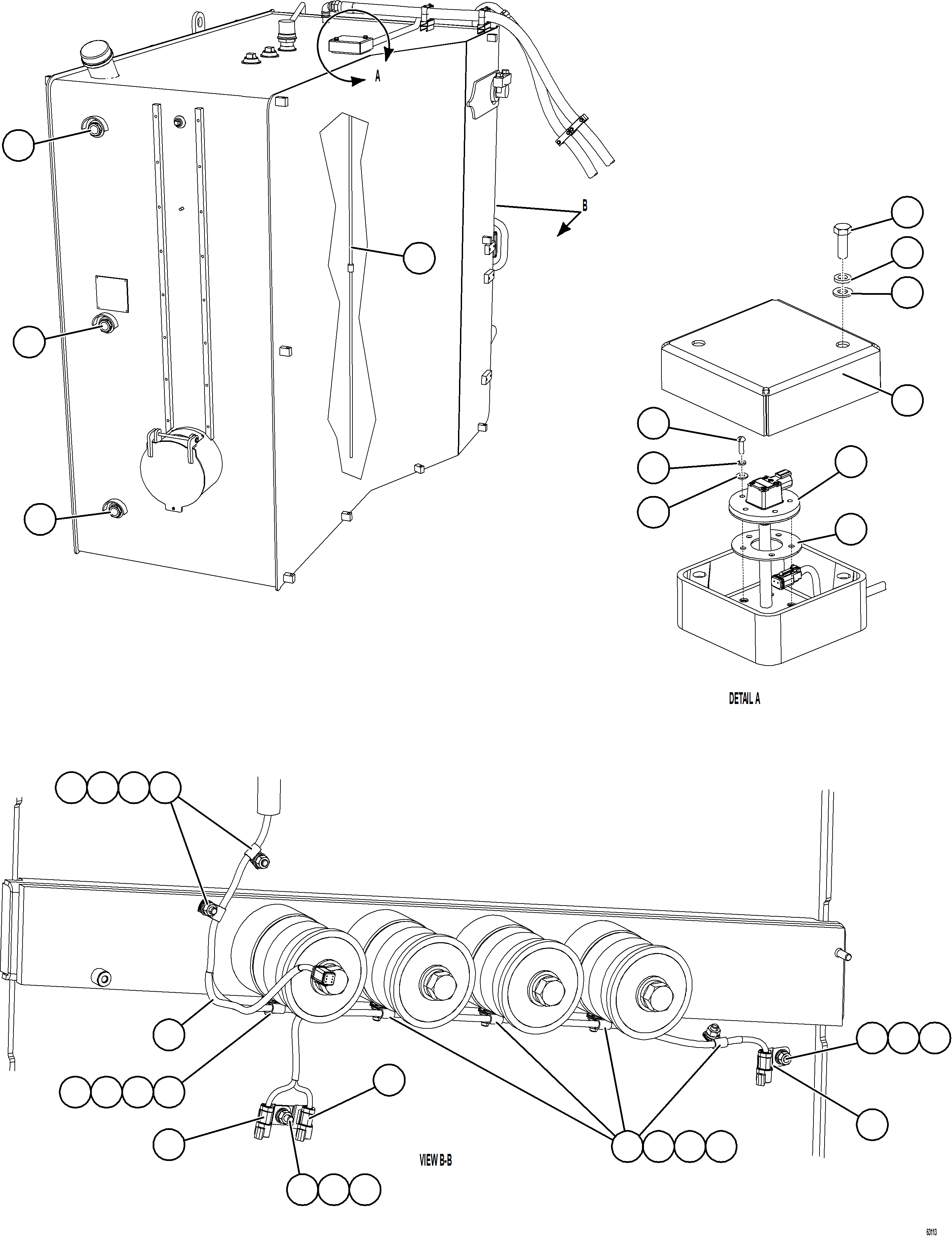 Dump Trucks Komatsu / AFE73-B 980E-4 S/N A40031 - A40032 ANTAMINA(AFE73-B) / FUEL TANK GAUGES & WIRING(330 : 63113)