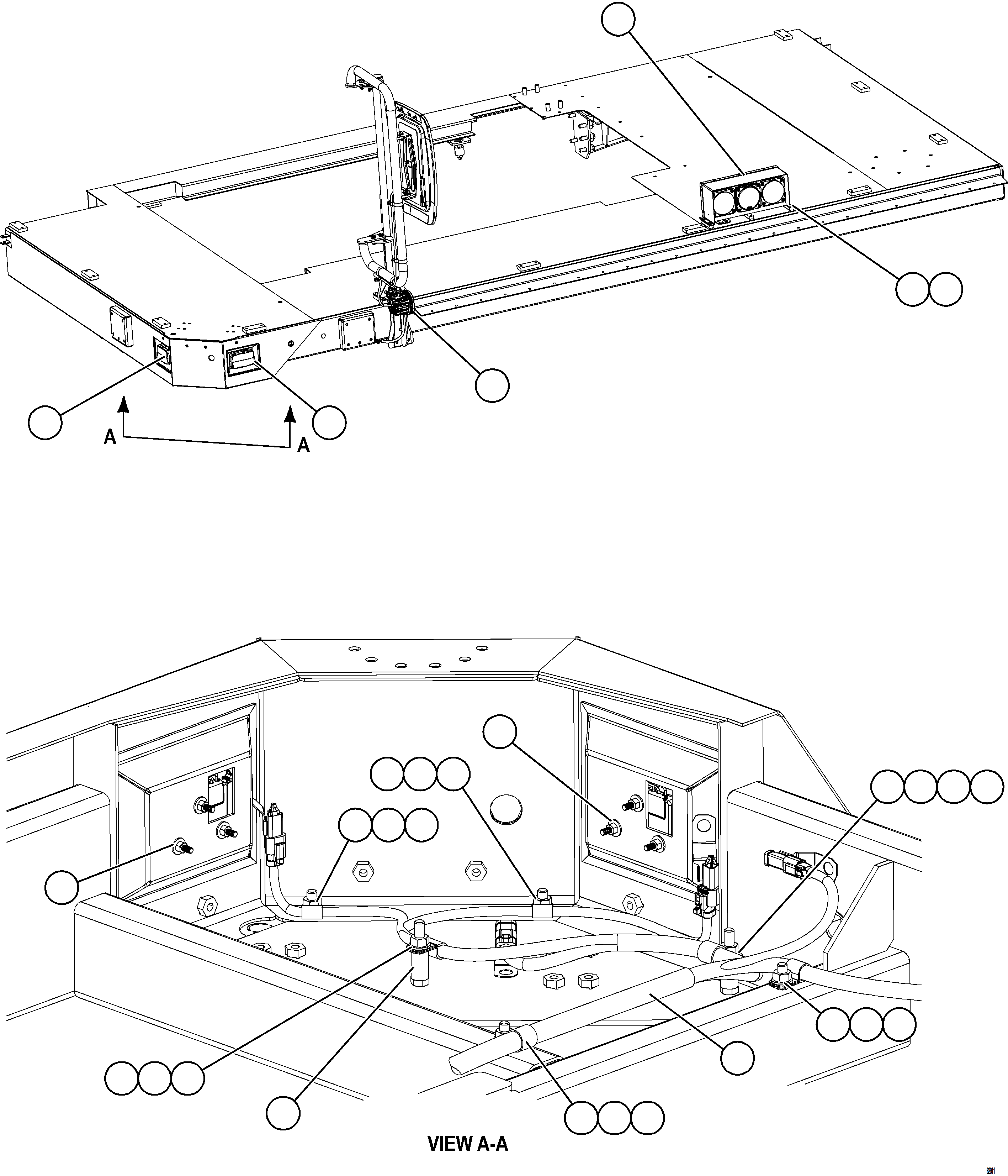 Komatsu parts book diagram for AFE73-B 980E-4 S/N A40031 - A40032 ANTAMINA: LH DECK LIGHTS