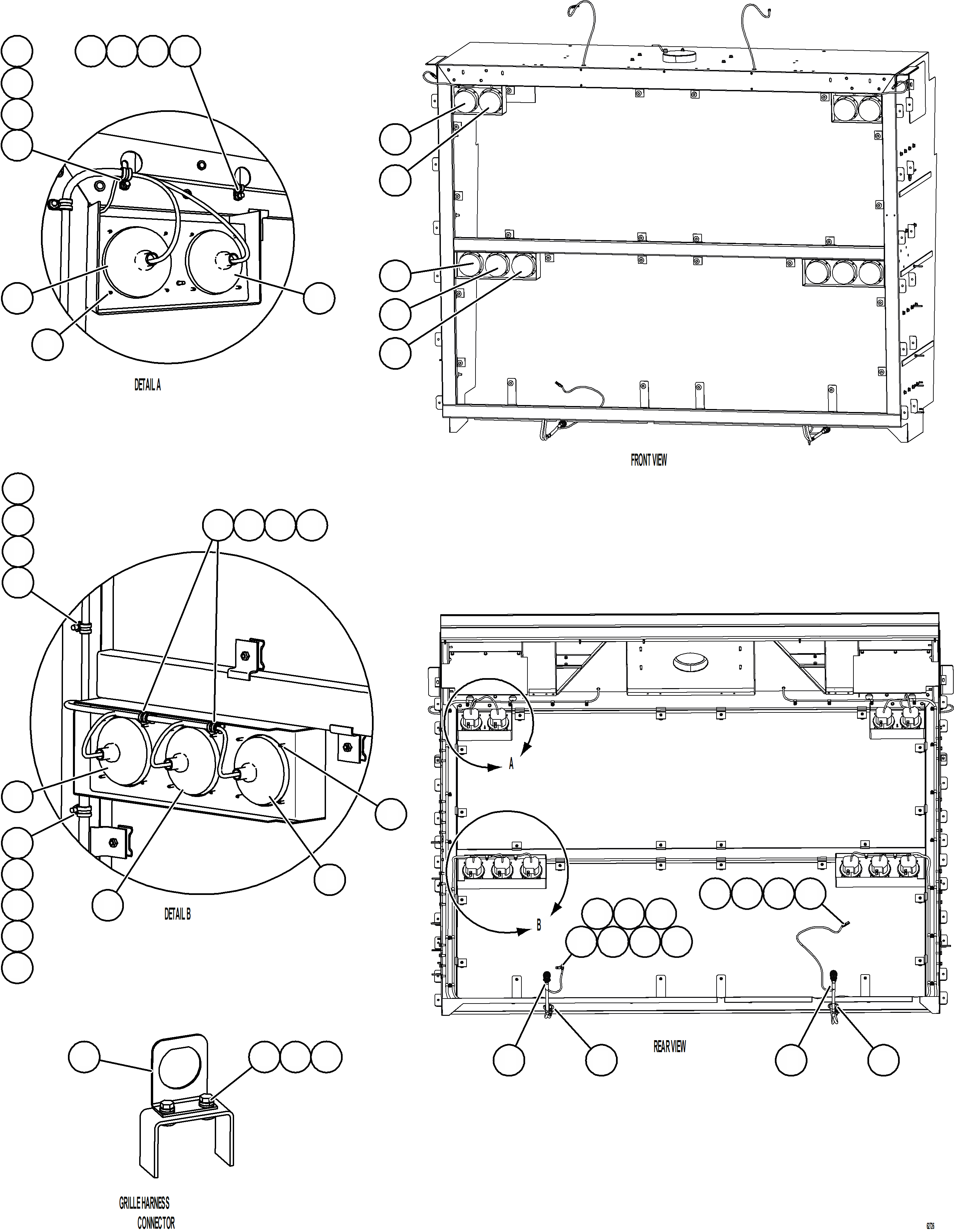 Komatsu parts book diagram for AFE73-B 980E-4 S/N A40031 - A40032 ANTAMINA: HEADLIGHT / FOG LIGHT