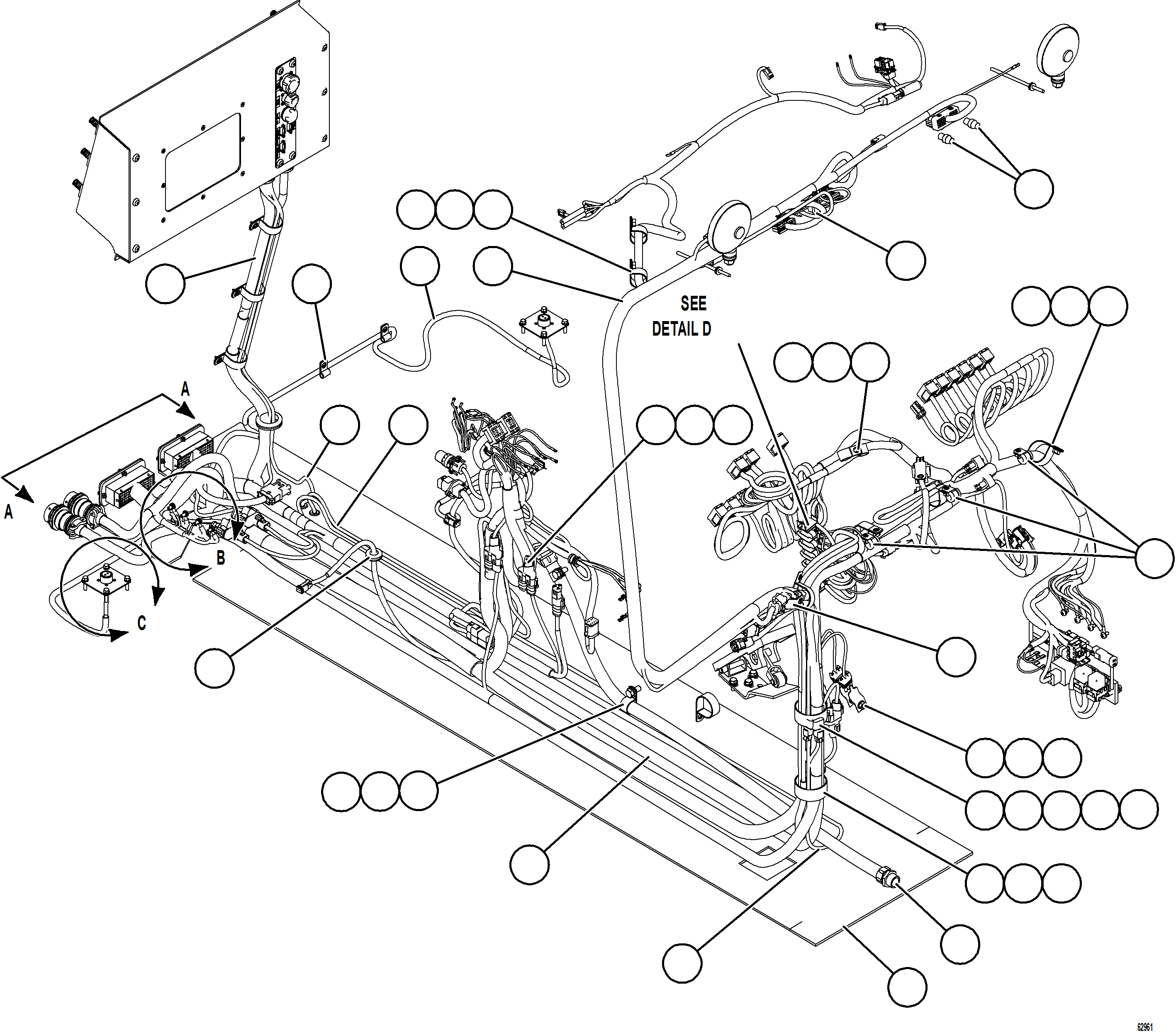 Komatsu parts book diagram for AFE73-B 980E-4 S/N A40031 - A40032 ANTAMINA: INTERNAL CAB WIRING    1/2