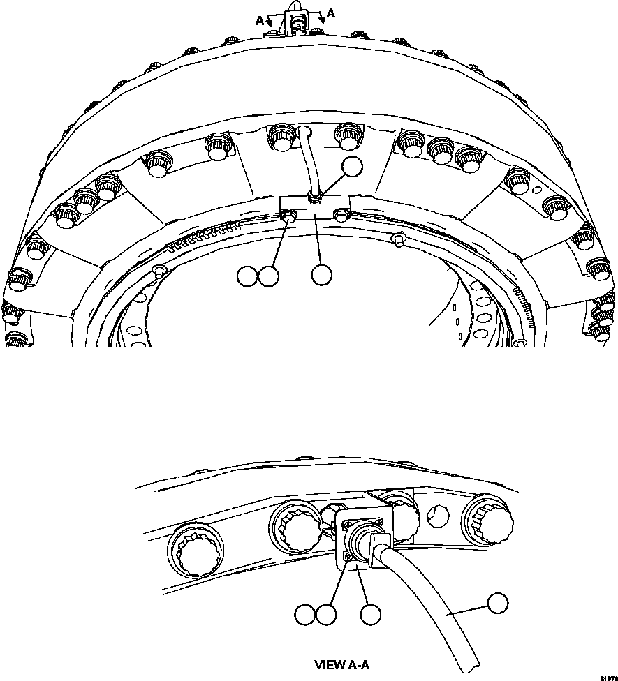 Komatsu parts book diagram for AFE73-B 980E-4 S/N A40031 - A40032 ANTAMINA: FRONT WHEEL SPEED SENSOR INSTALLATION