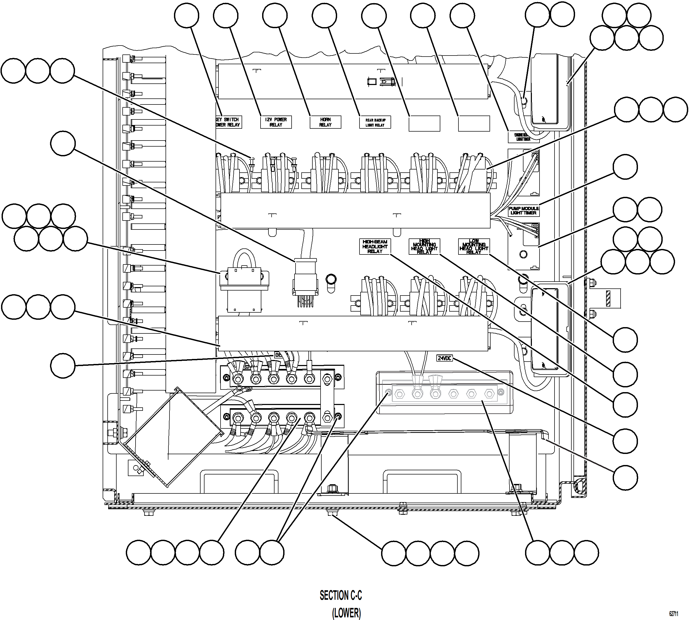 Komatsu parts book diagram for AFE73-B 980E-4 S/N A40031 - A40032 ANTAMINA: AUXILIARY CONTROL CABINET COMPONENTS - RH WALL 2/2