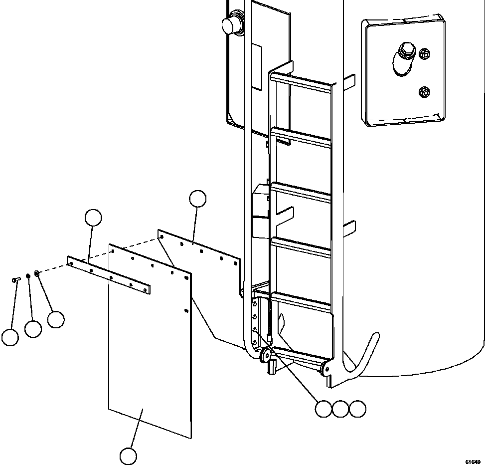 Komatsu parts book diagram for AFE73-B 980E-4 S/N A40031 - A40032 ANTAMINA: HYDRAULIC TANK MUD FLAPS    1/2
