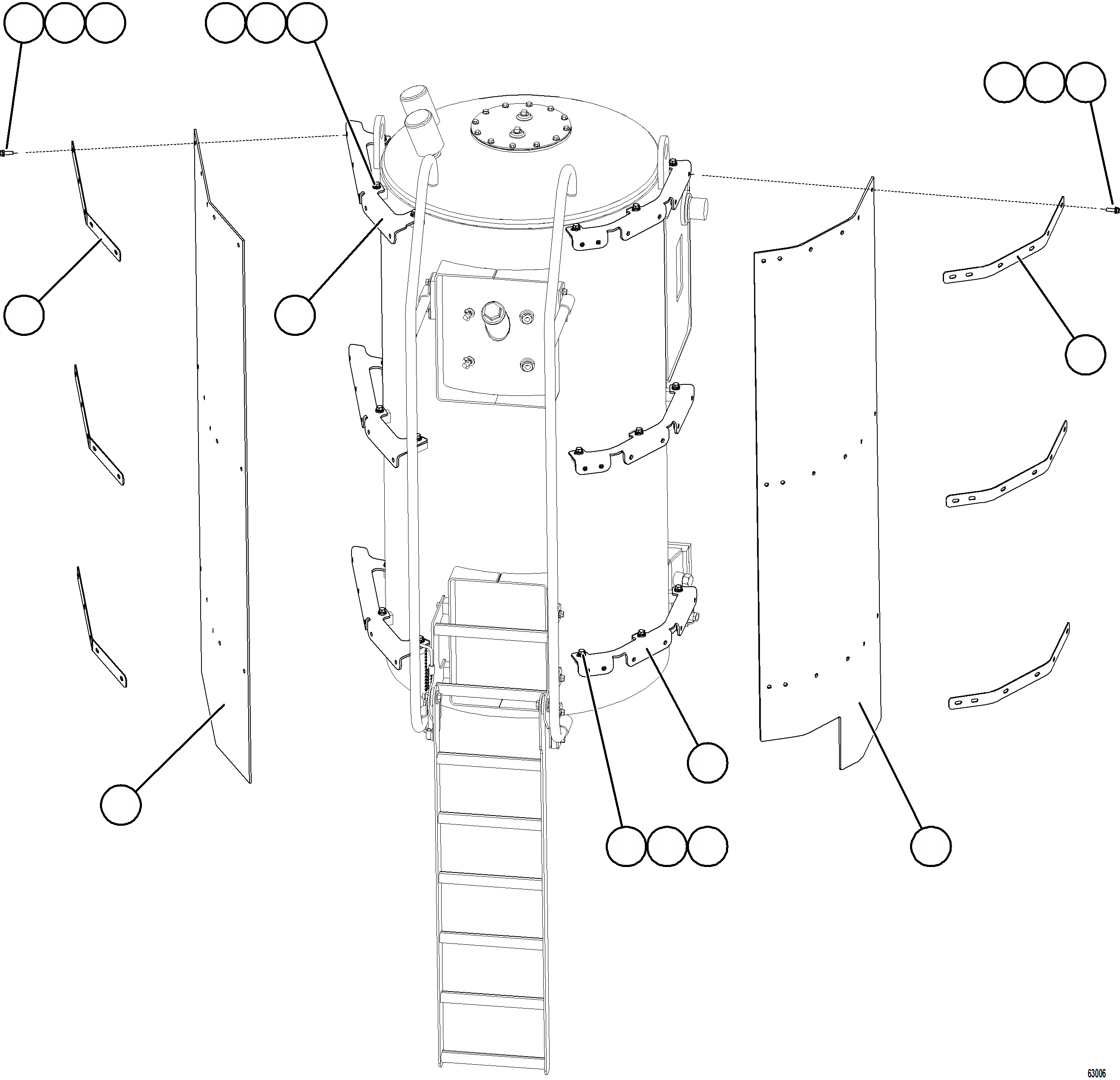 Komatsu parts book diagram for AFE73-B 980E-4 S/N A40031 - A40032 ANTAMINA: HYDRAULIC TANK MUD FLAPS    2/2