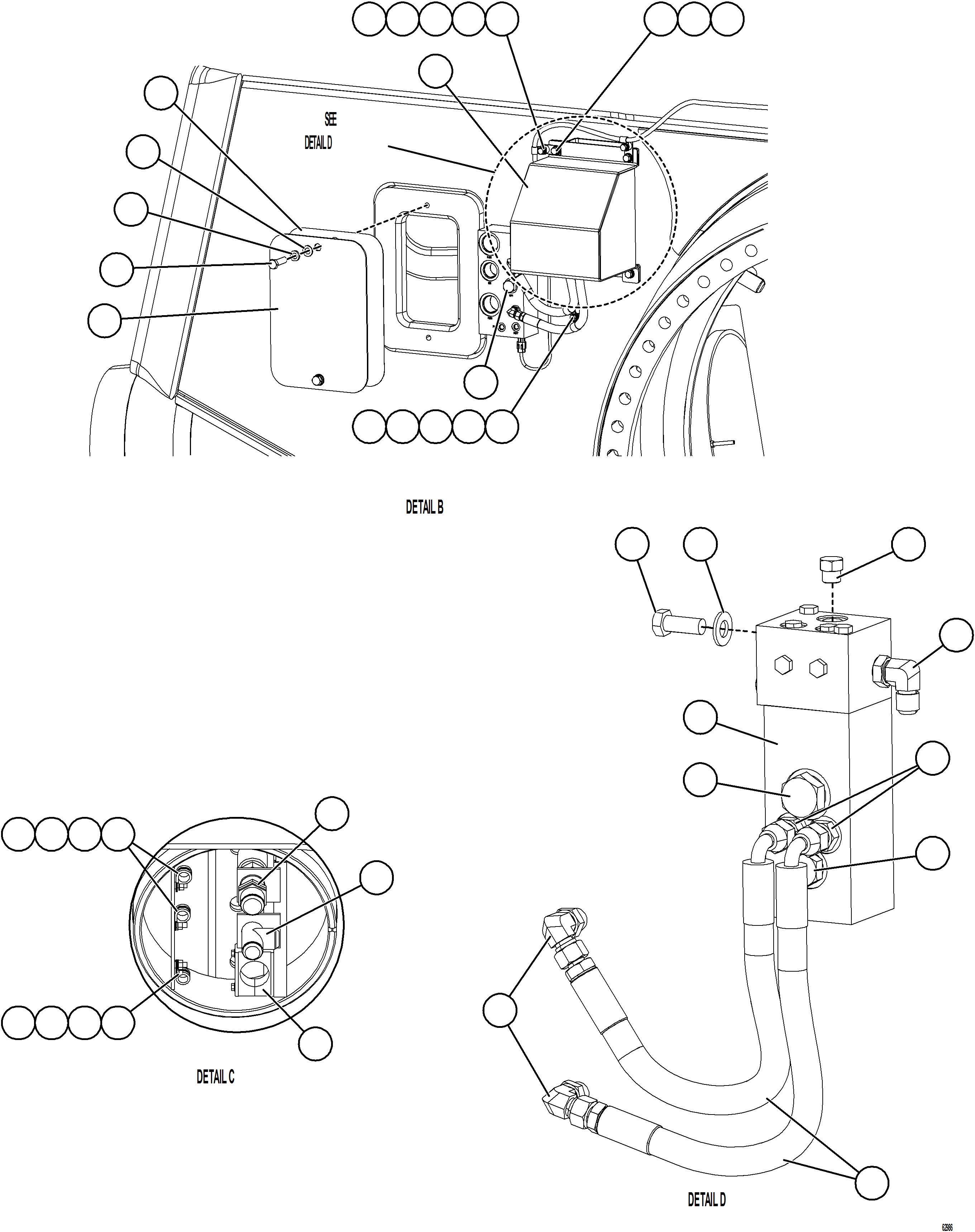 Komatsu parts book diagram for AFE73-B 980E-4 S/N A40031 - A40032 ANTAMINA: REAR AXLE HYDRAULIC PIPING   2/2