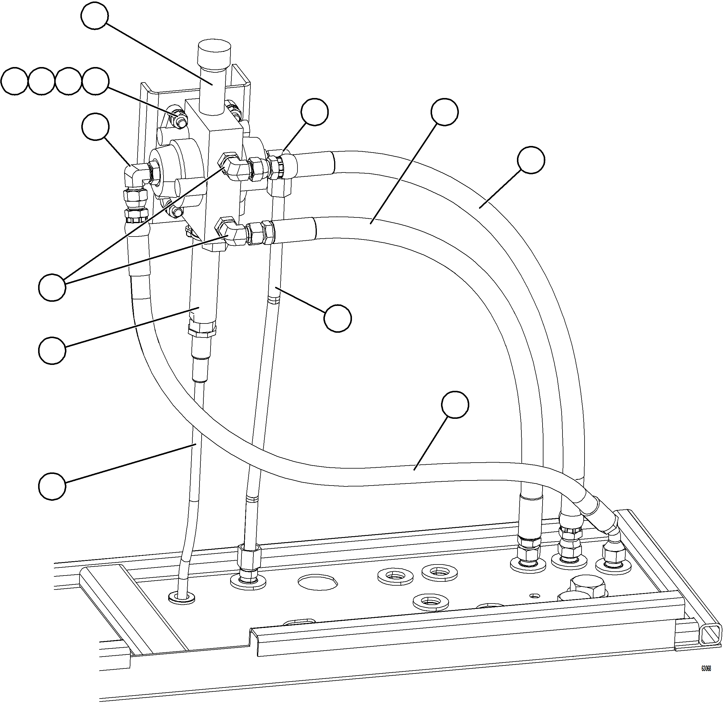 Komatsu parts book diagram for AFE73-B 980E-4 S/N A40031 - A40032 ANTAMINA: HOIST PILOT VALVE PIPING