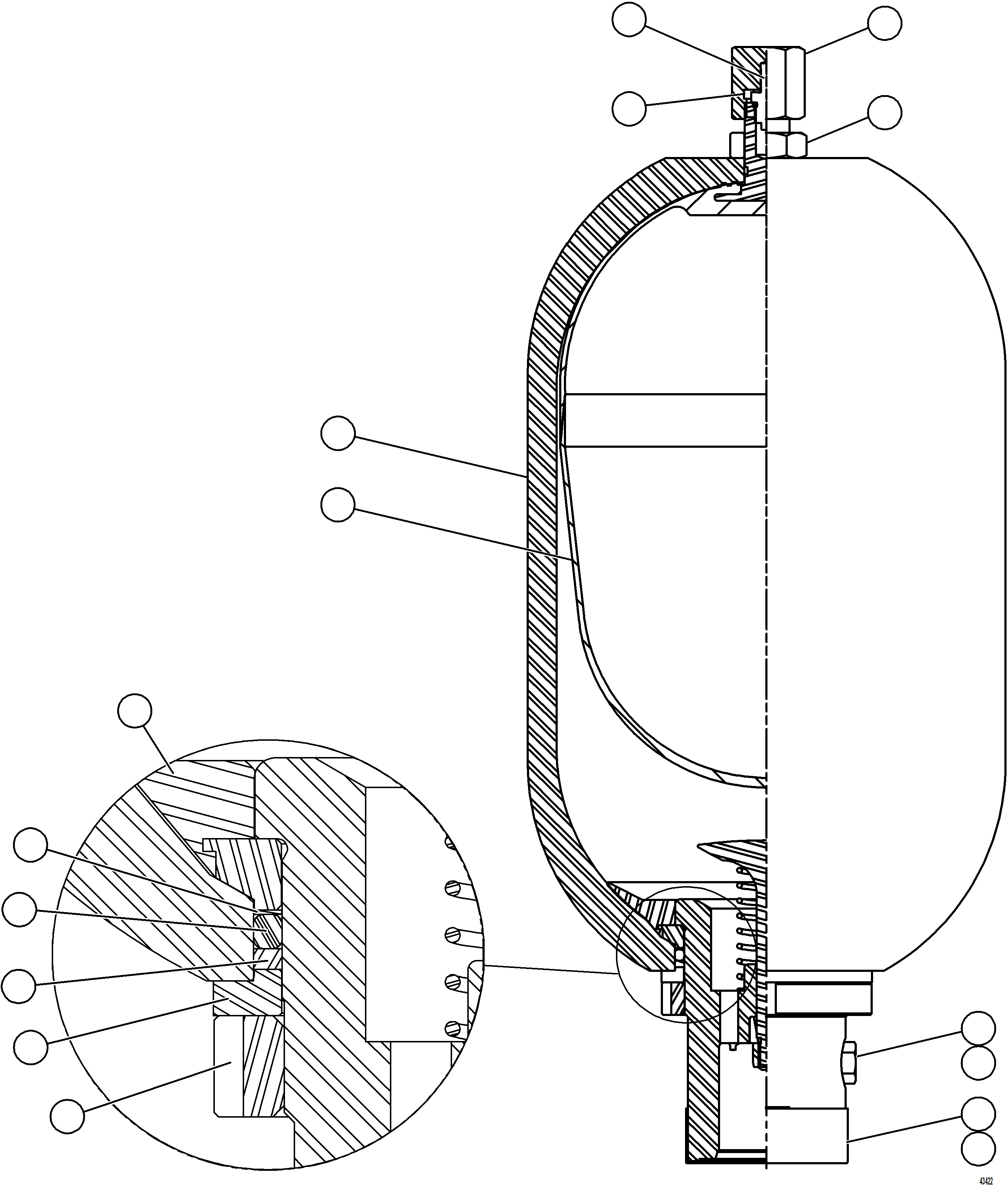 Komatsu parts book diagram for AFE73-B 980E-4 S/N A40031 - A40032 ANTAMINA: ACCUMULATOR ASSEMBLY (2.5 GAL)     PC2037