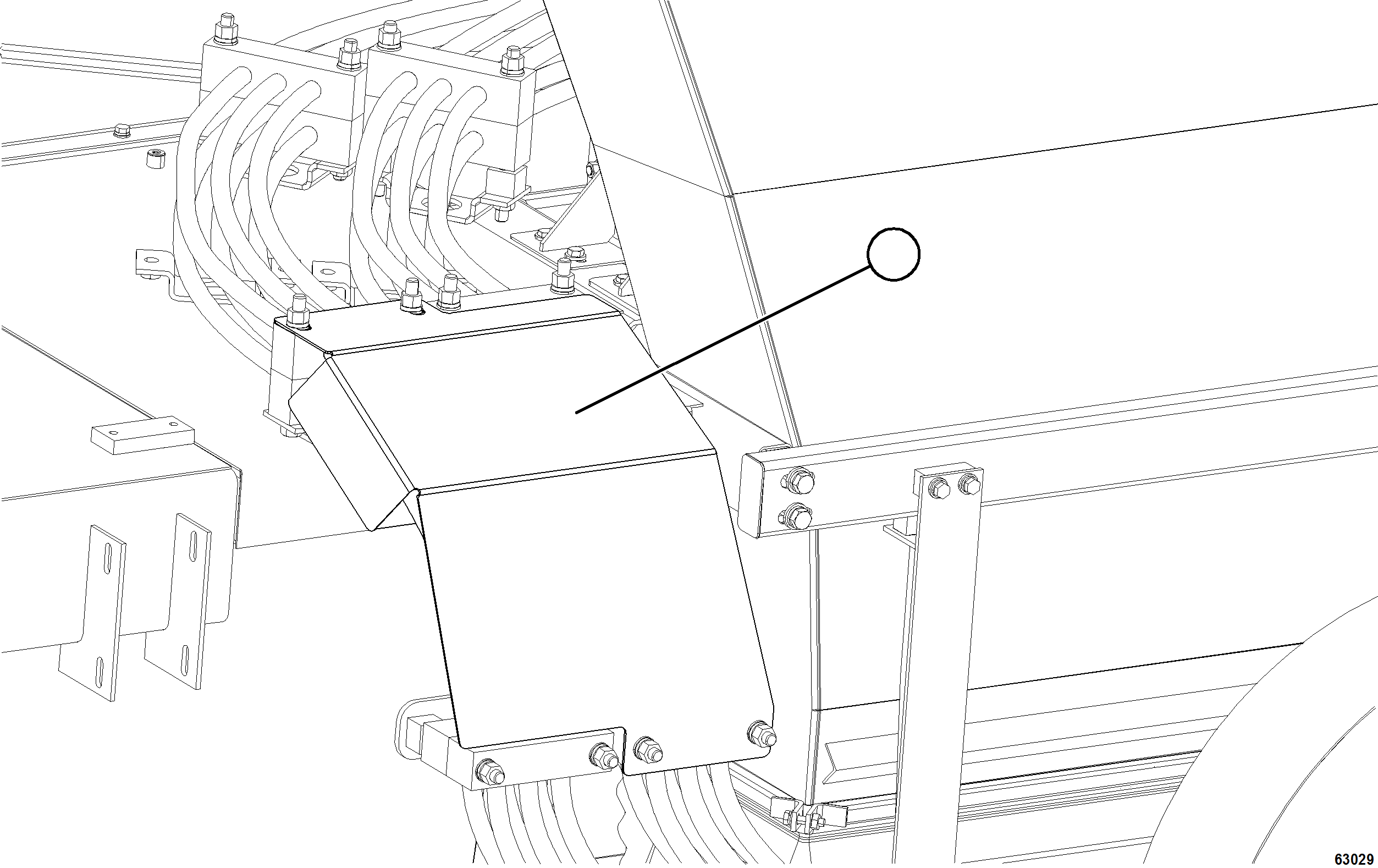 Komatsu parts book diagram for AFE73-B 980E-4 S/N A40031 - A40032 ANTAMINA: POWER CABLE HEAT SHIELD