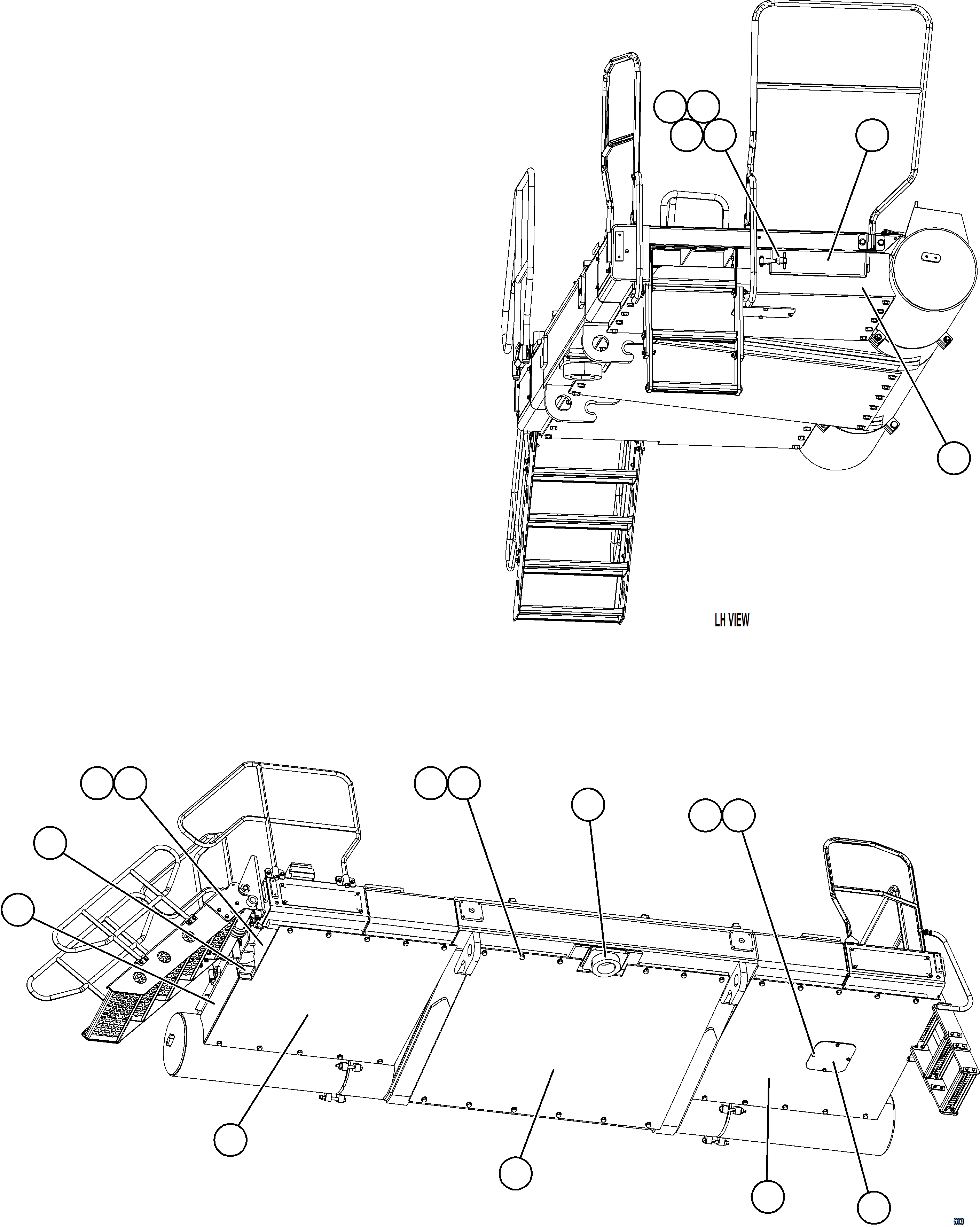 Komatsu parts book diagram for AFE73-B 980E-4 S/N A40031 - A40032 ANTAMINA: SKID PLATES & TOW ADAPTER